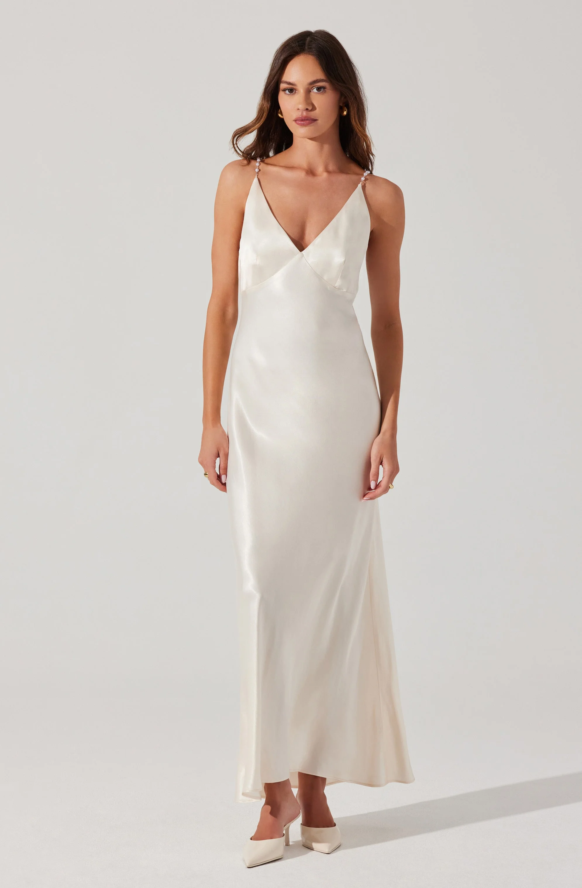 Maxime Pearl Straps Maxi Dress - Image 3