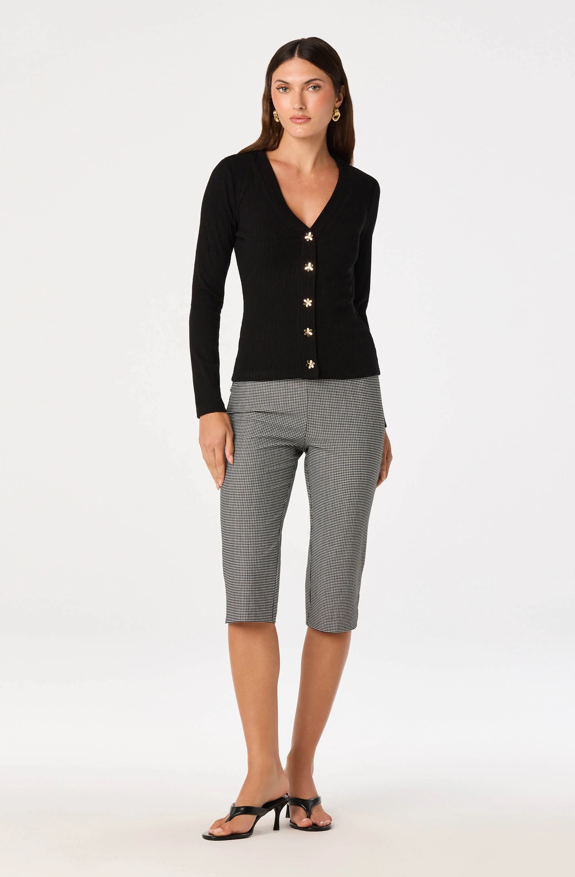 Mckenzie Ribbed V-Neck Cardigan - Image 6