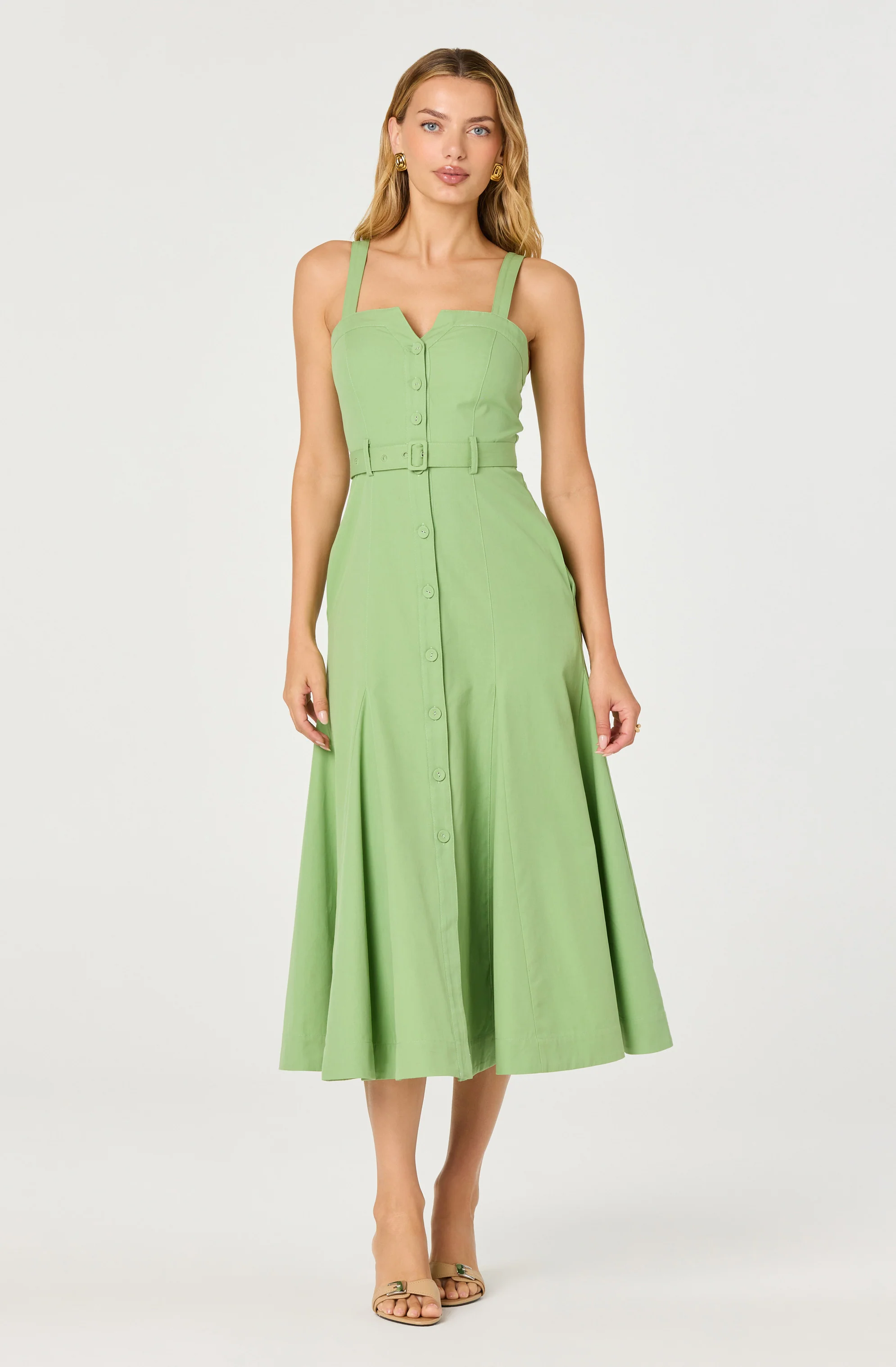 McKinley Button-Front Midi Dress