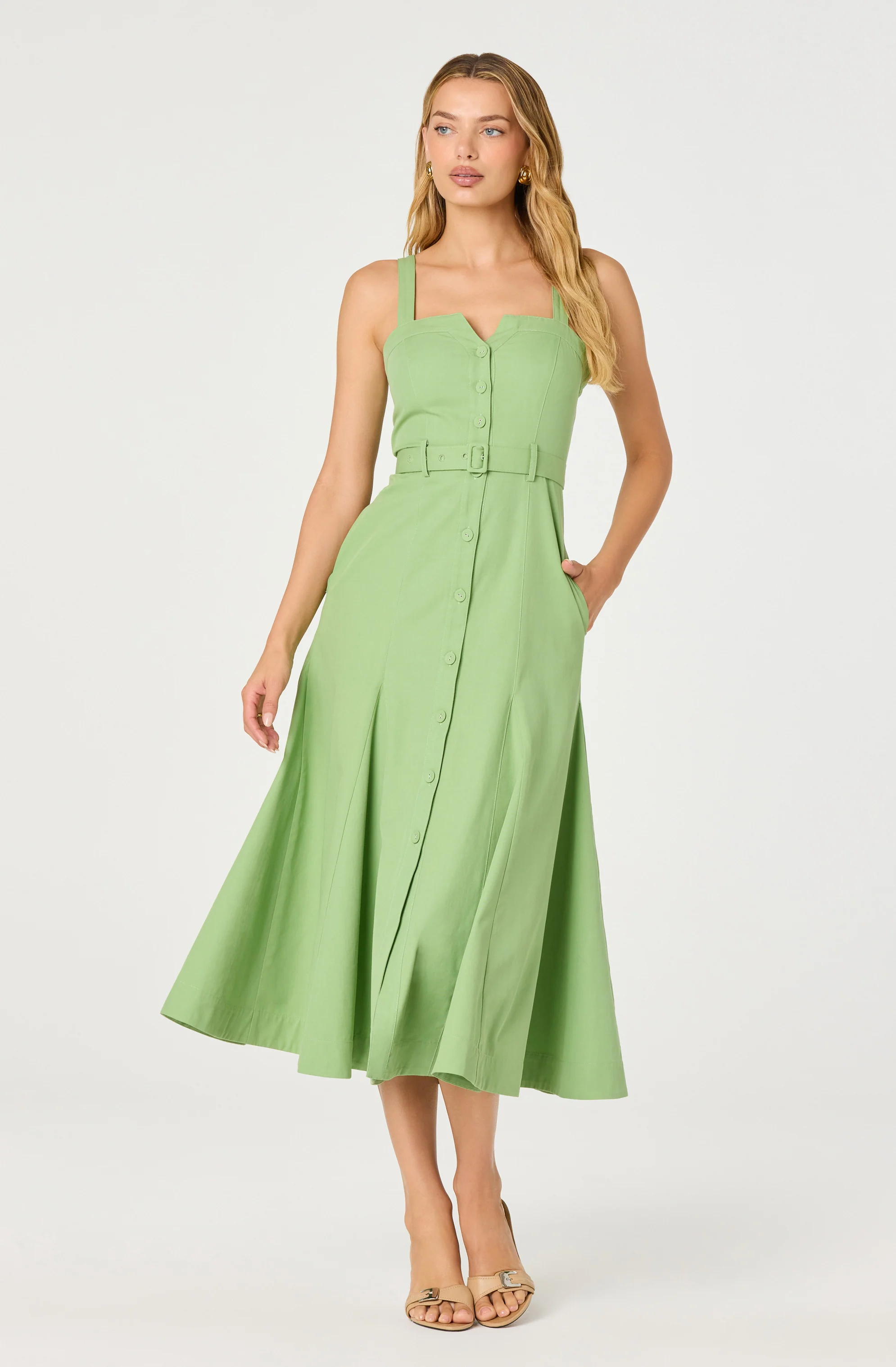 McKinley Button-Front Midi Dress - Image 5