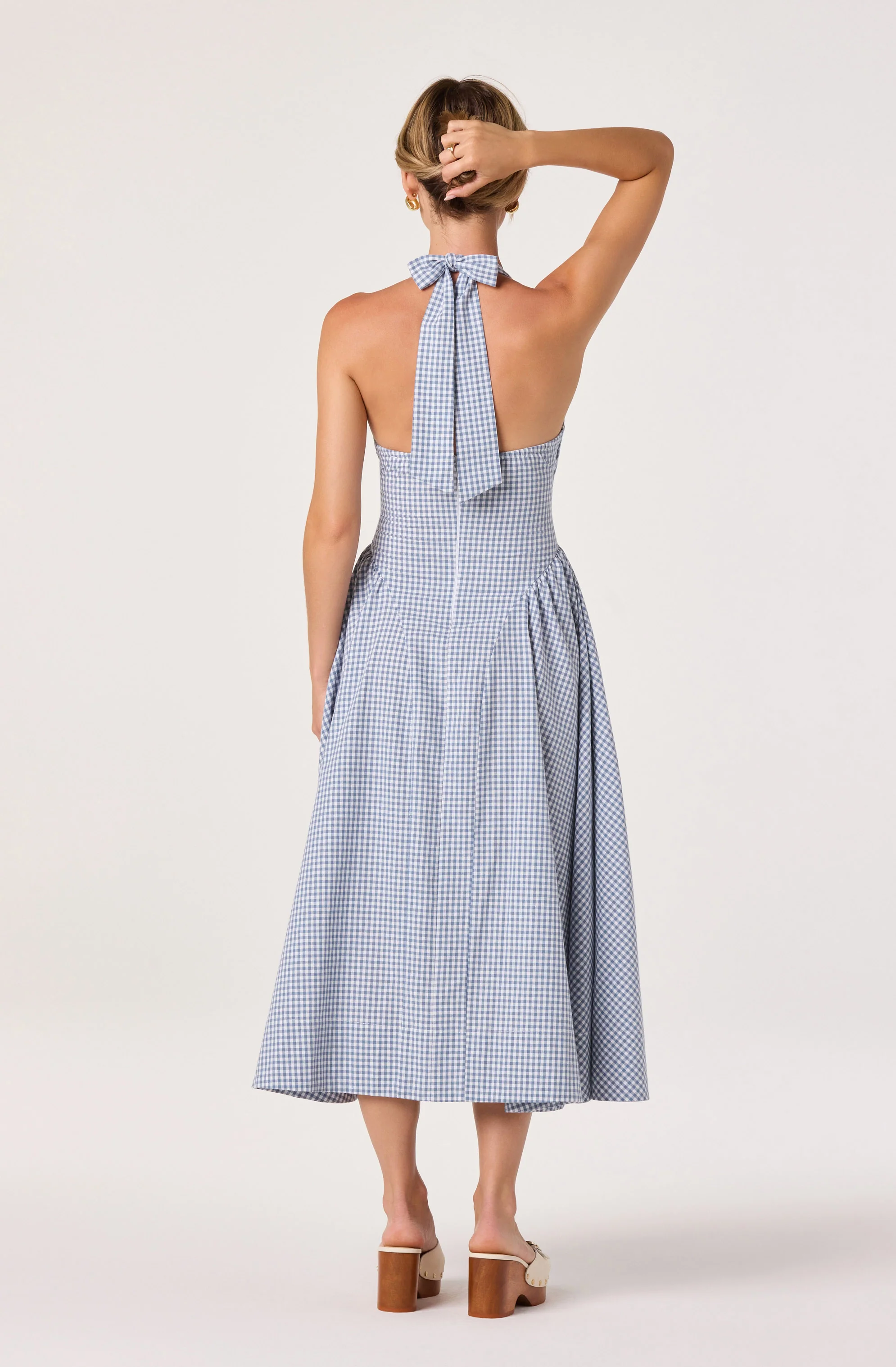Meana Gingham Halter Midi Dress - Image 5