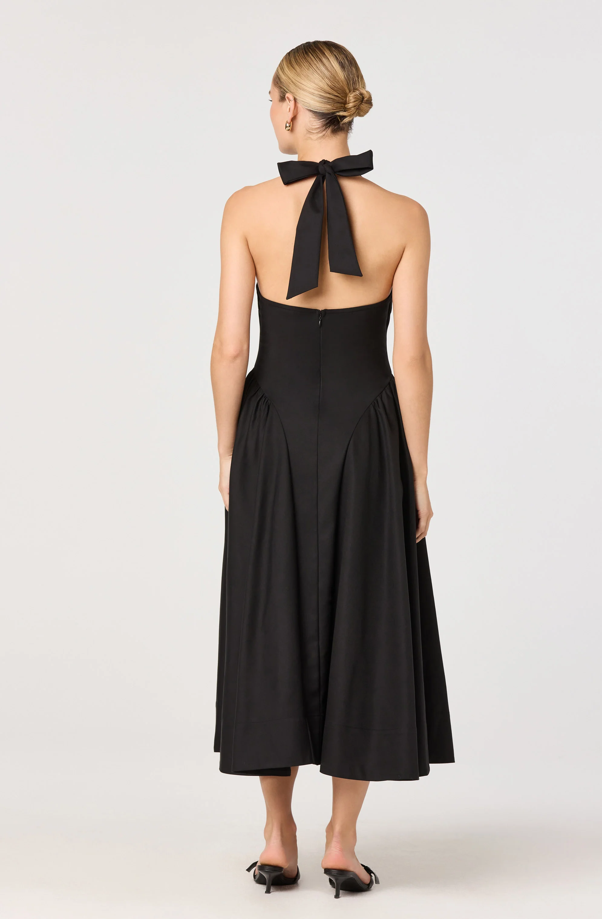 Meana Halter Plunge Drop-Waist Midi Dress - Image 12