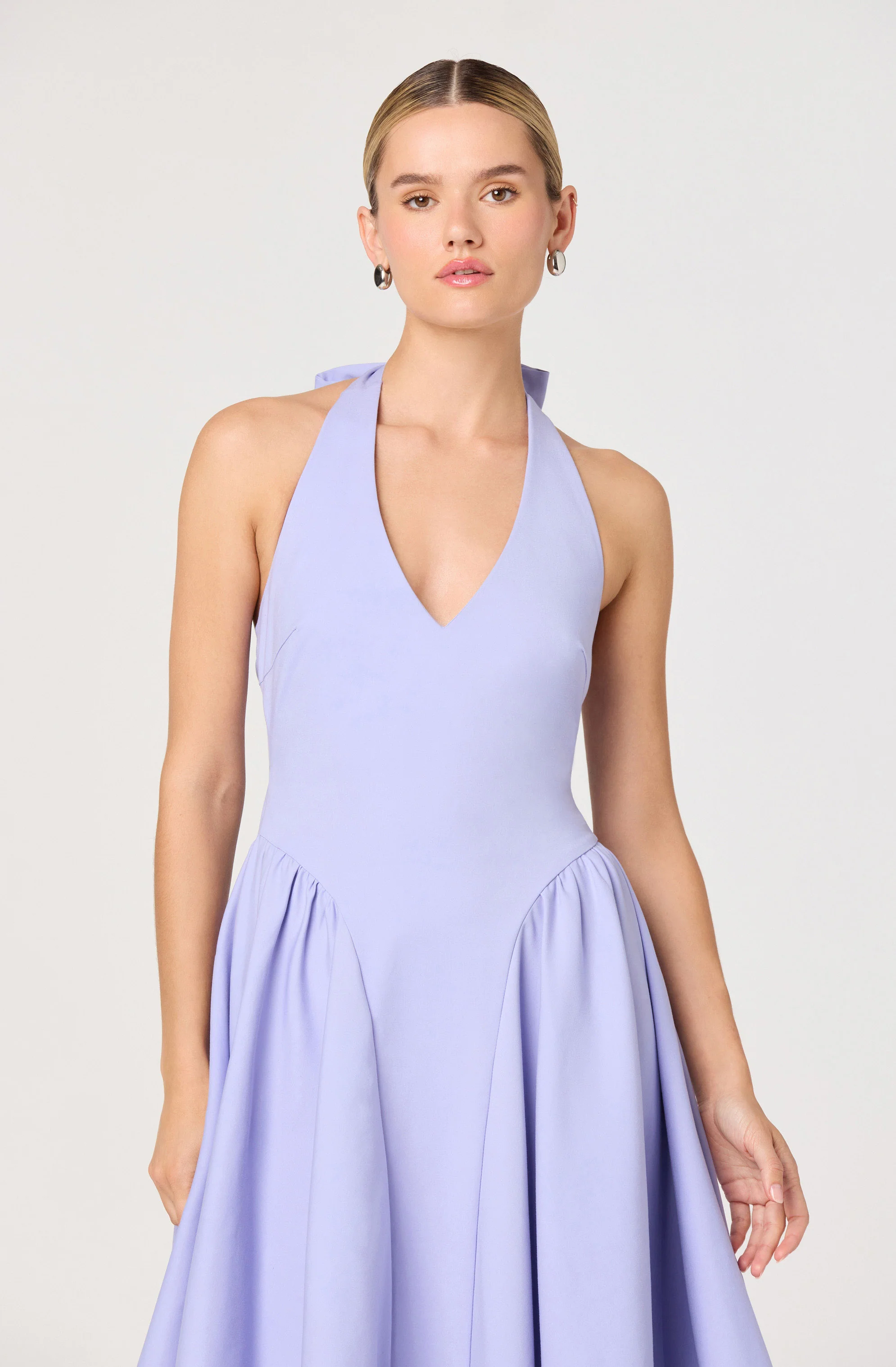 Meana Halter Plunge Drop-Waist Midi Dress - Image 14