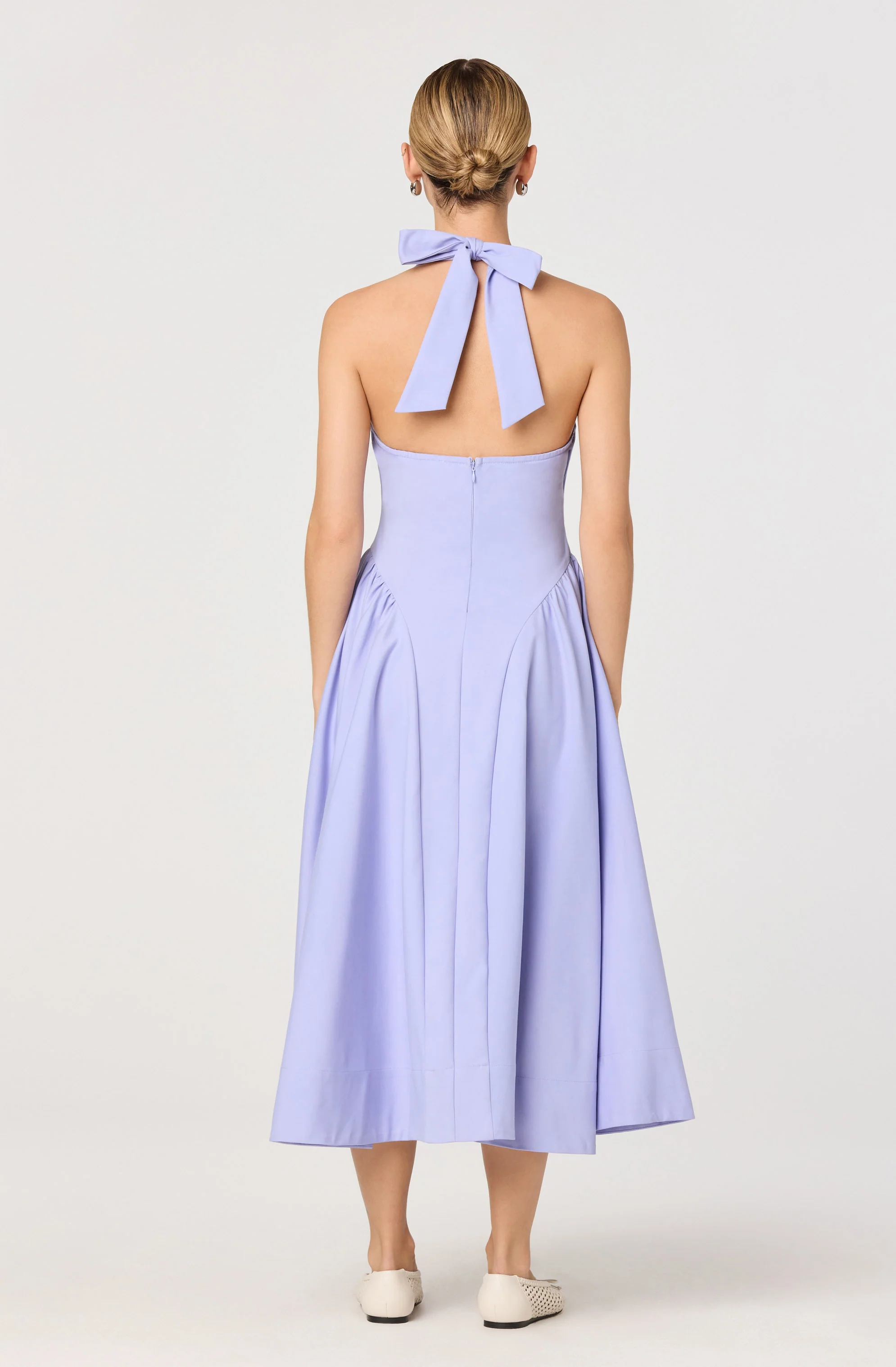 Meana Halter Plunge Drop-Waist Midi Dress - Image 17