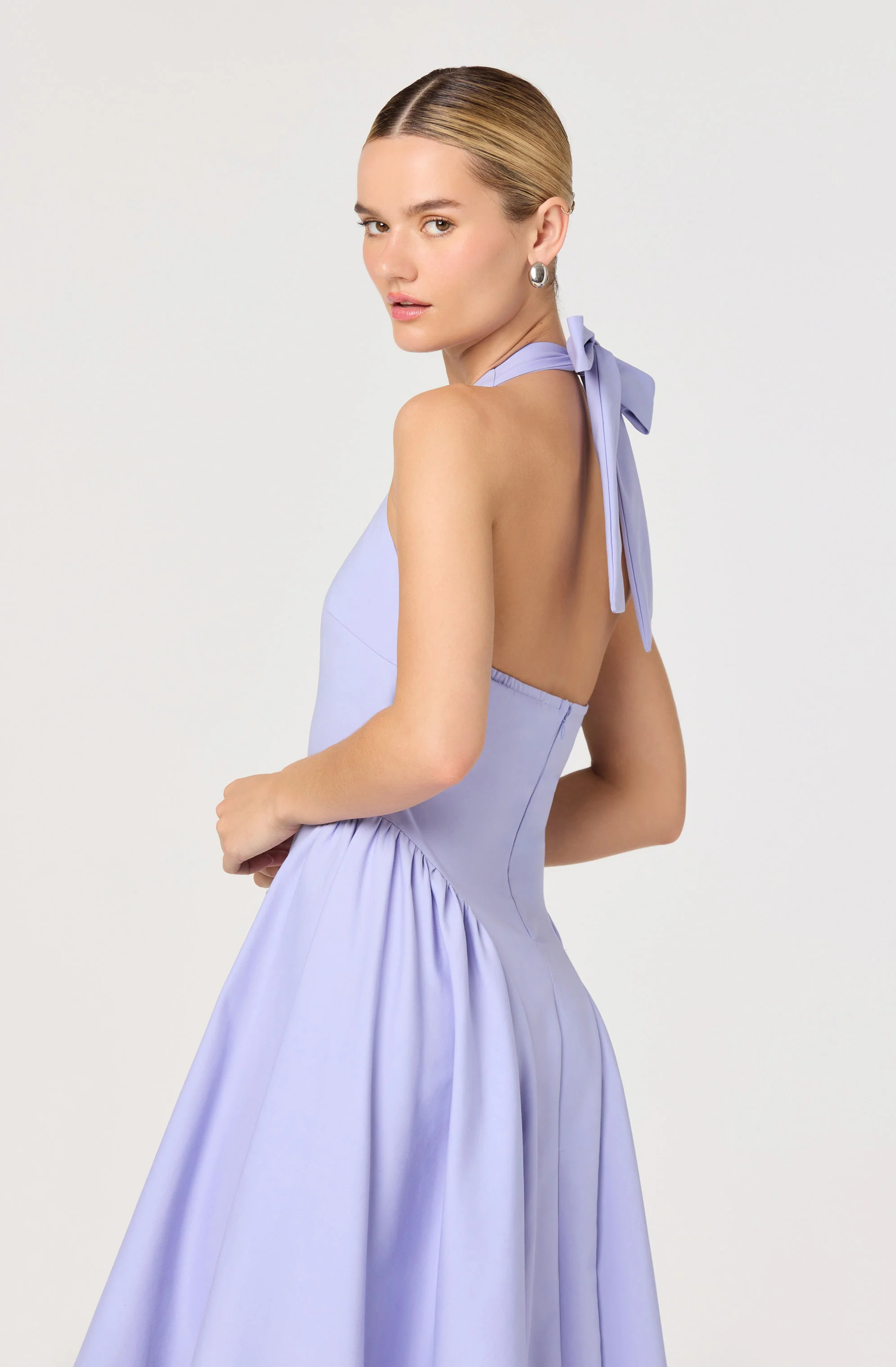 Meana Halter Plunge Drop-Waist Midi Dress - Image 18