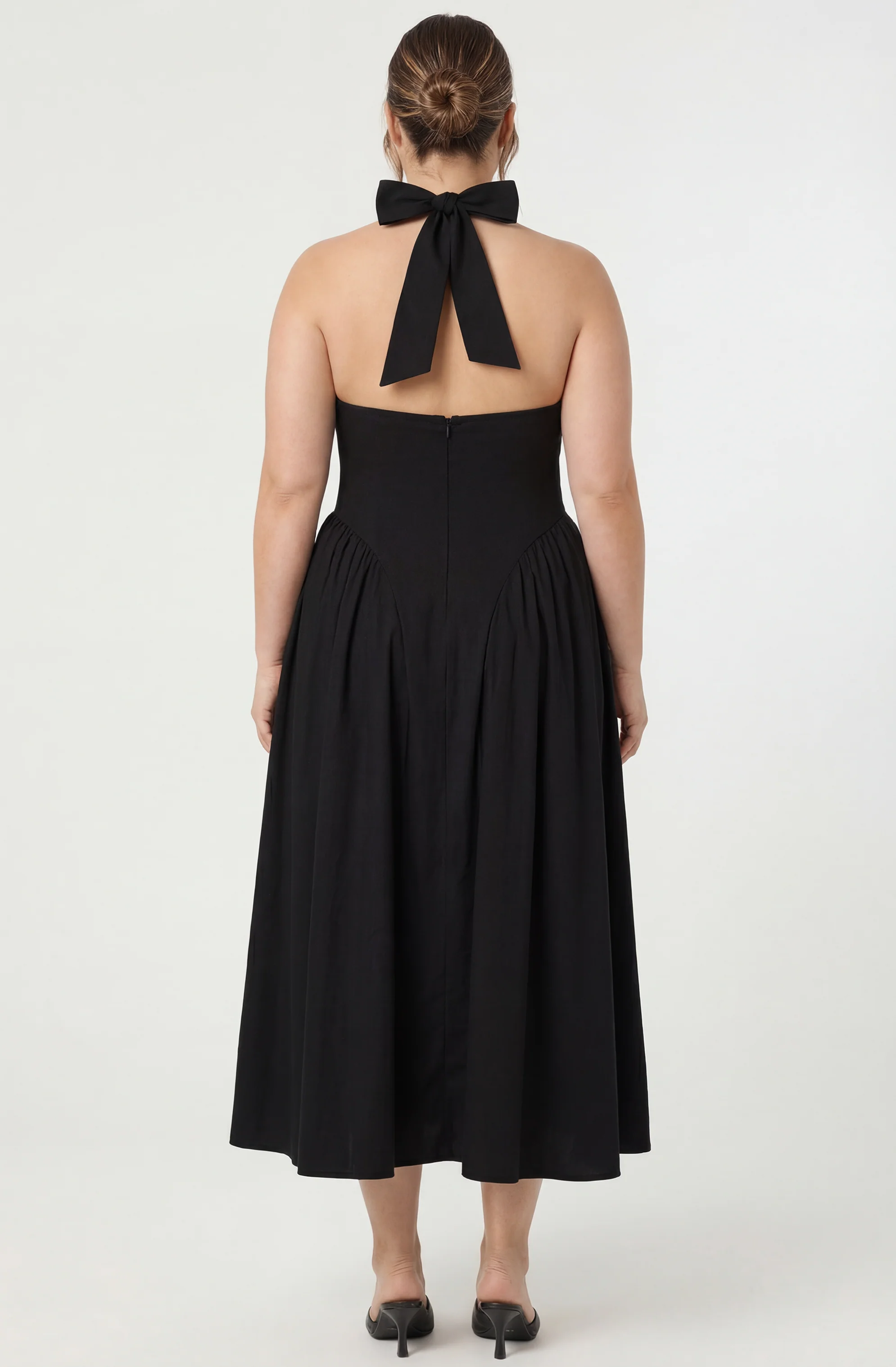 Meana Halter Plunge Drop-Waist Midi Dress - Image 22