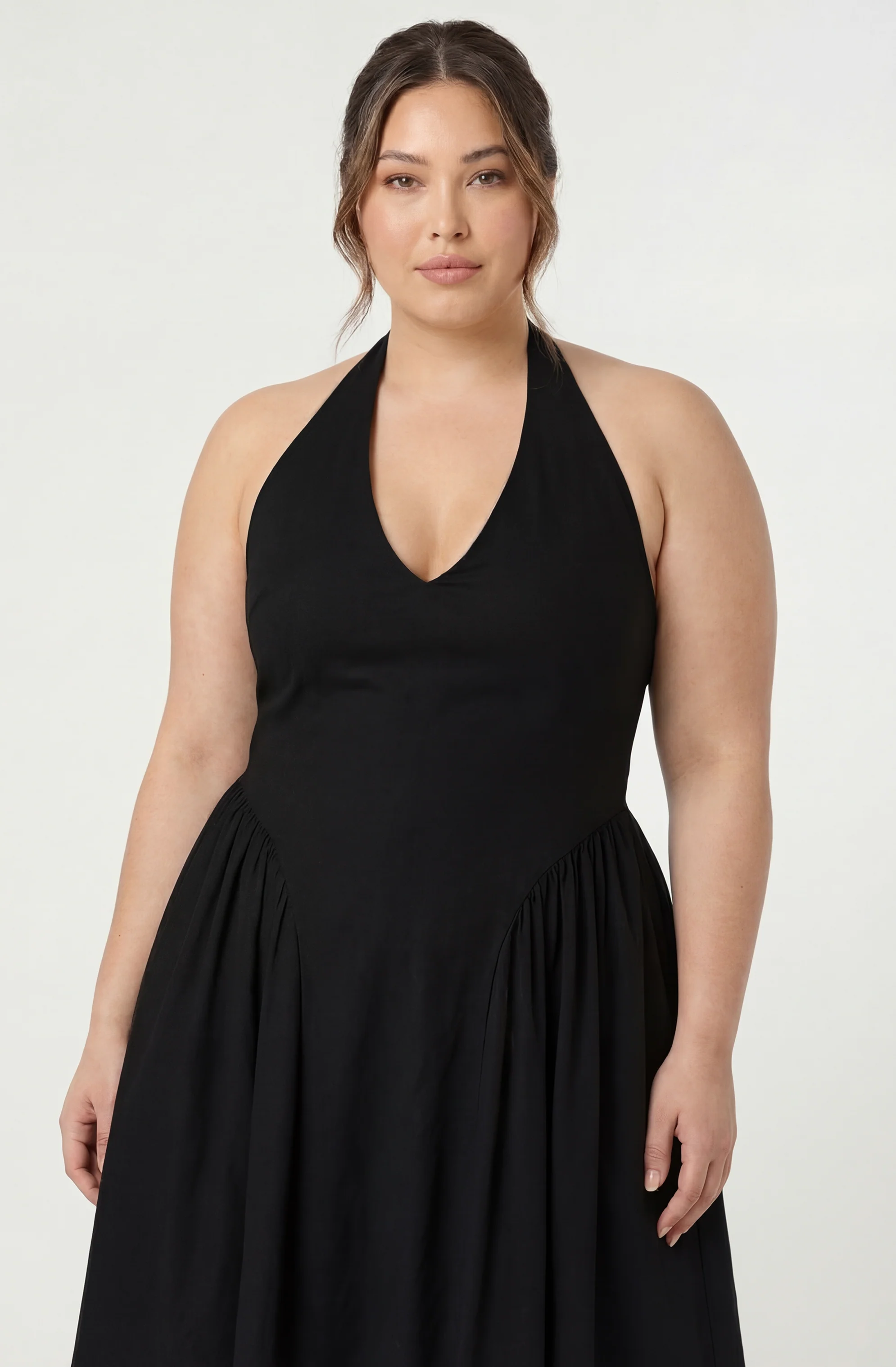 Meana Halter Plunge Drop-Waist Midi Dress - Image 23
