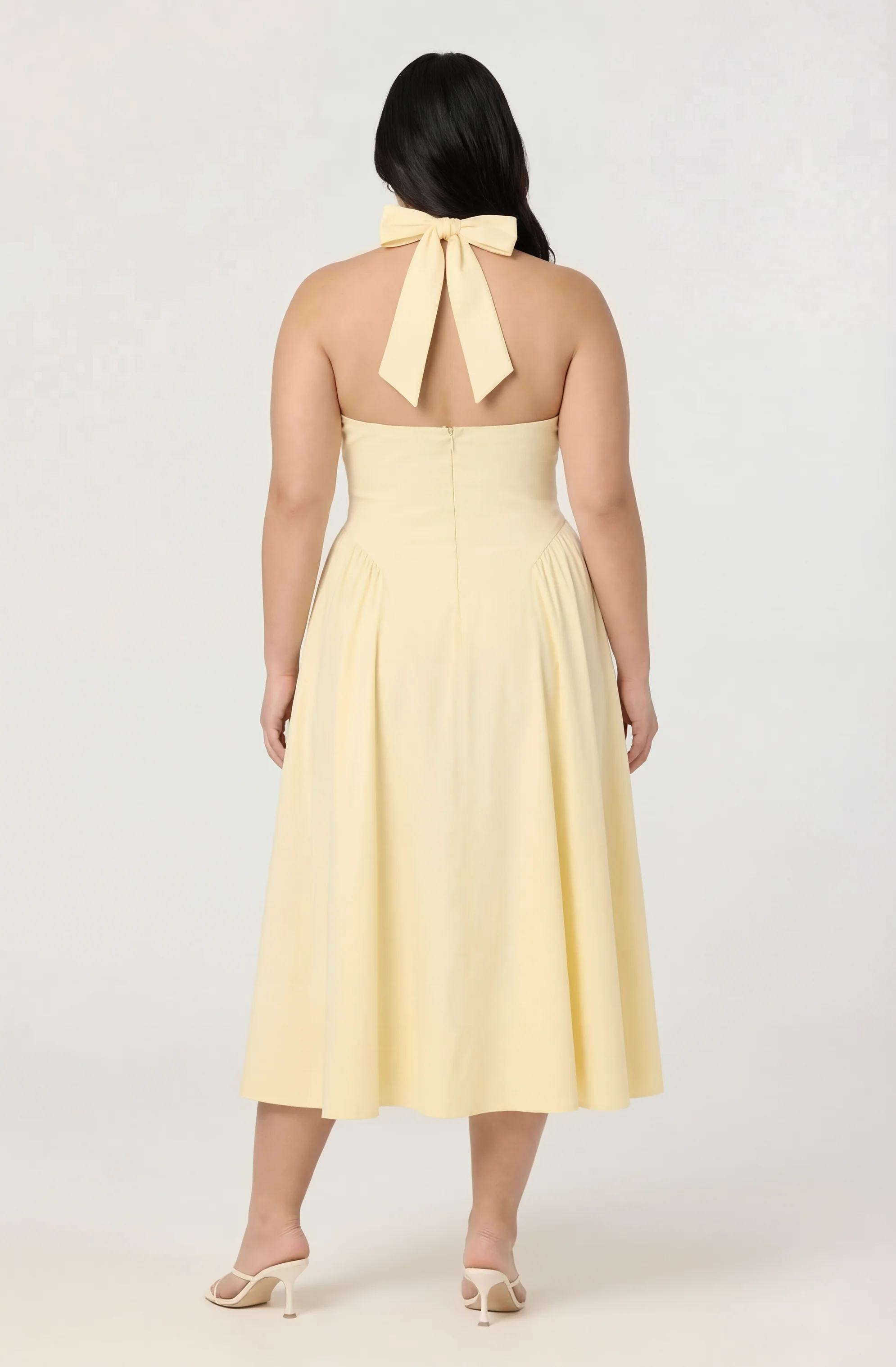 Meana Halter Plunge Drop-Waist Midi Dress - Image 28
