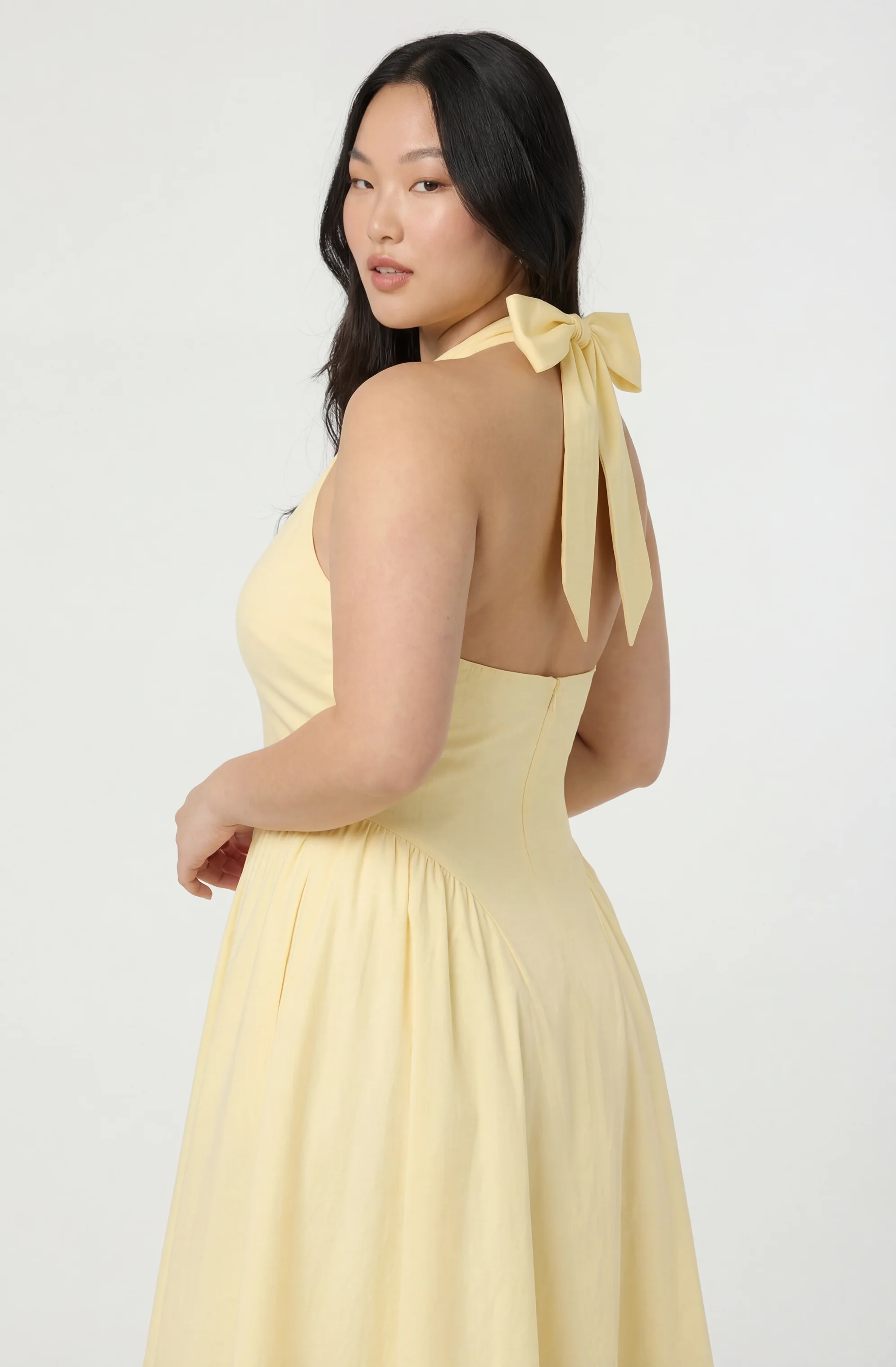 Meana Halter Plunge Drop-Waist Midi Dress - Image 30