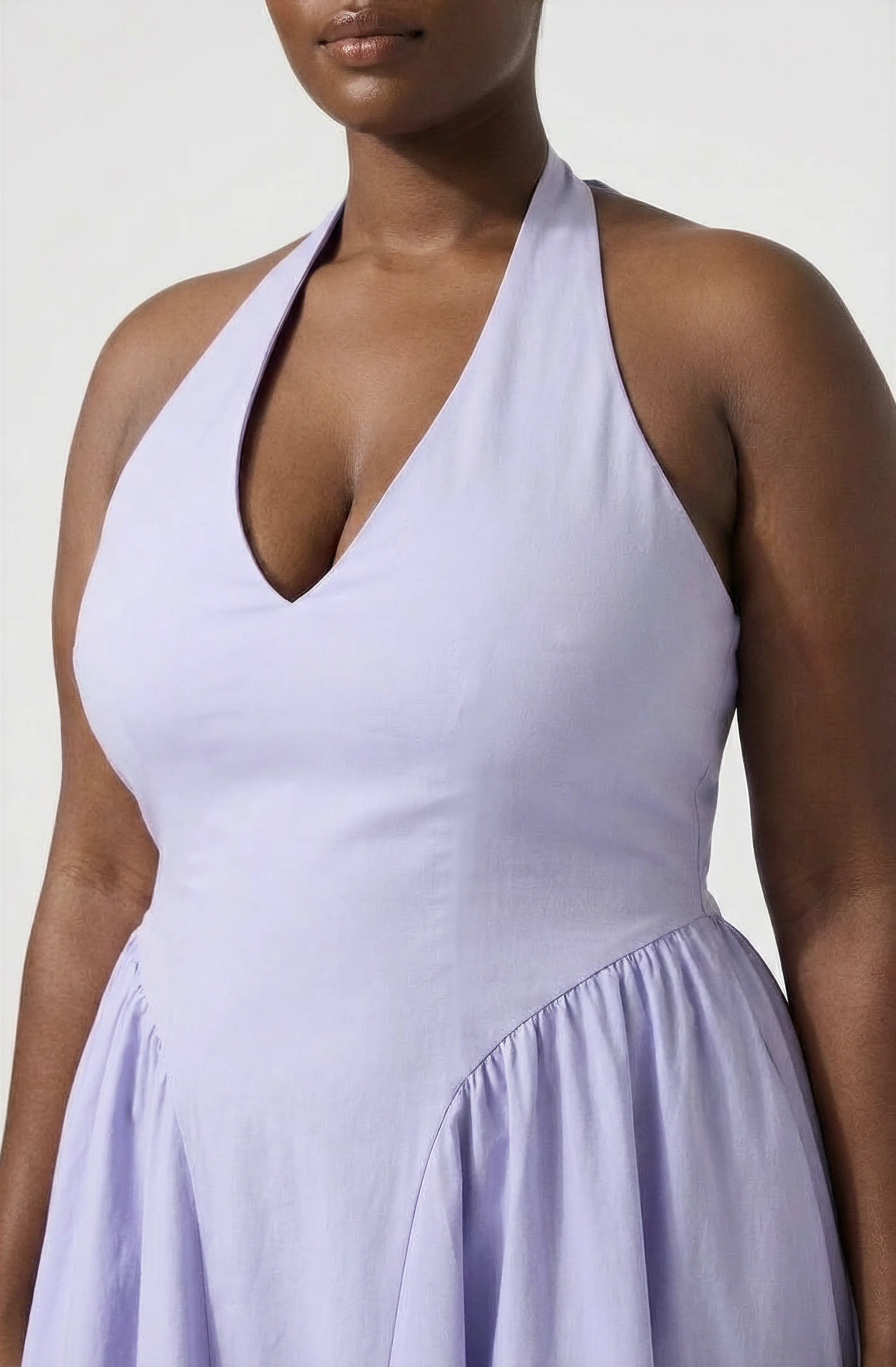 Meana Halter Plunge Drop-Waist Midi Dress - Image 35