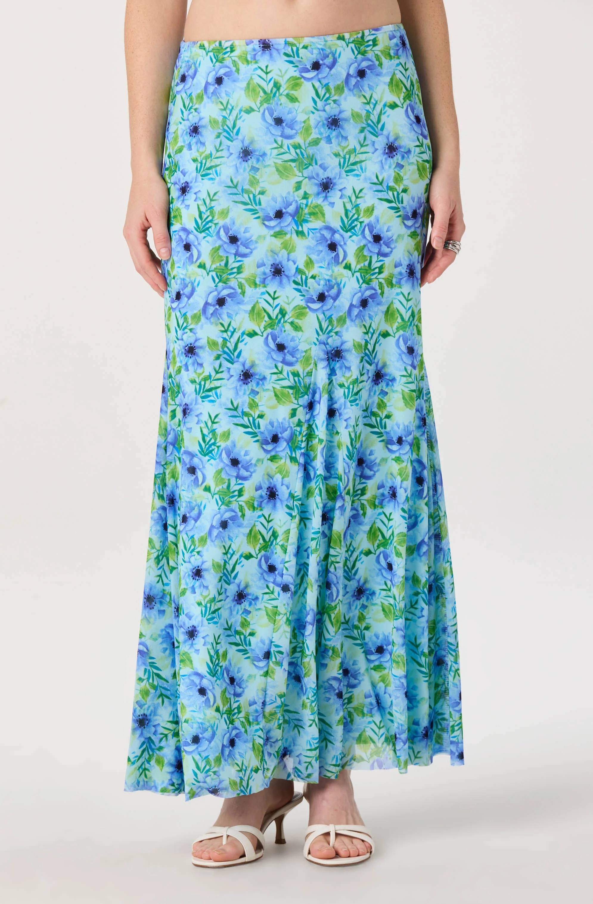 Mejra Floral Godet Knit Midi Skirt - Image 10