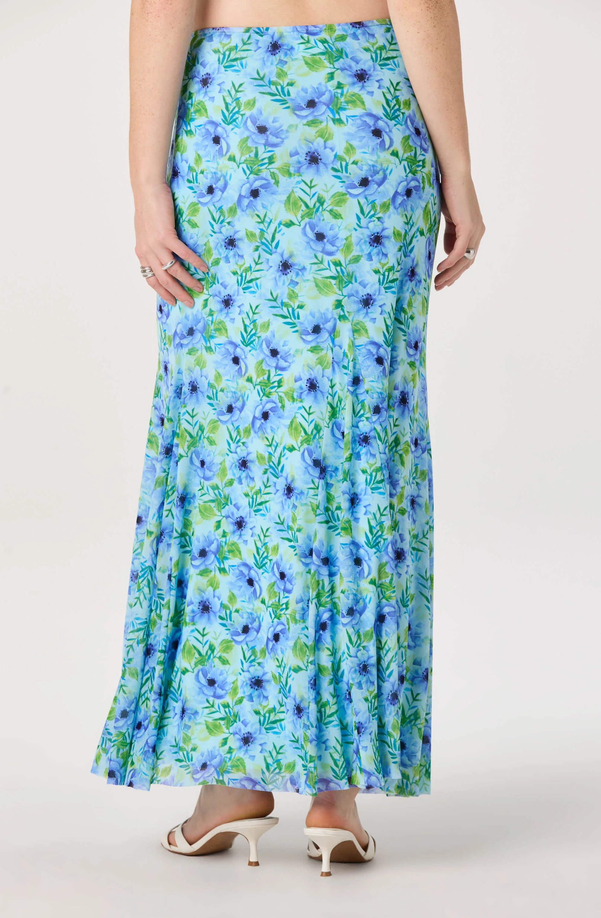 Mejra Floral Godet Knit Midi Skirt - Image 11