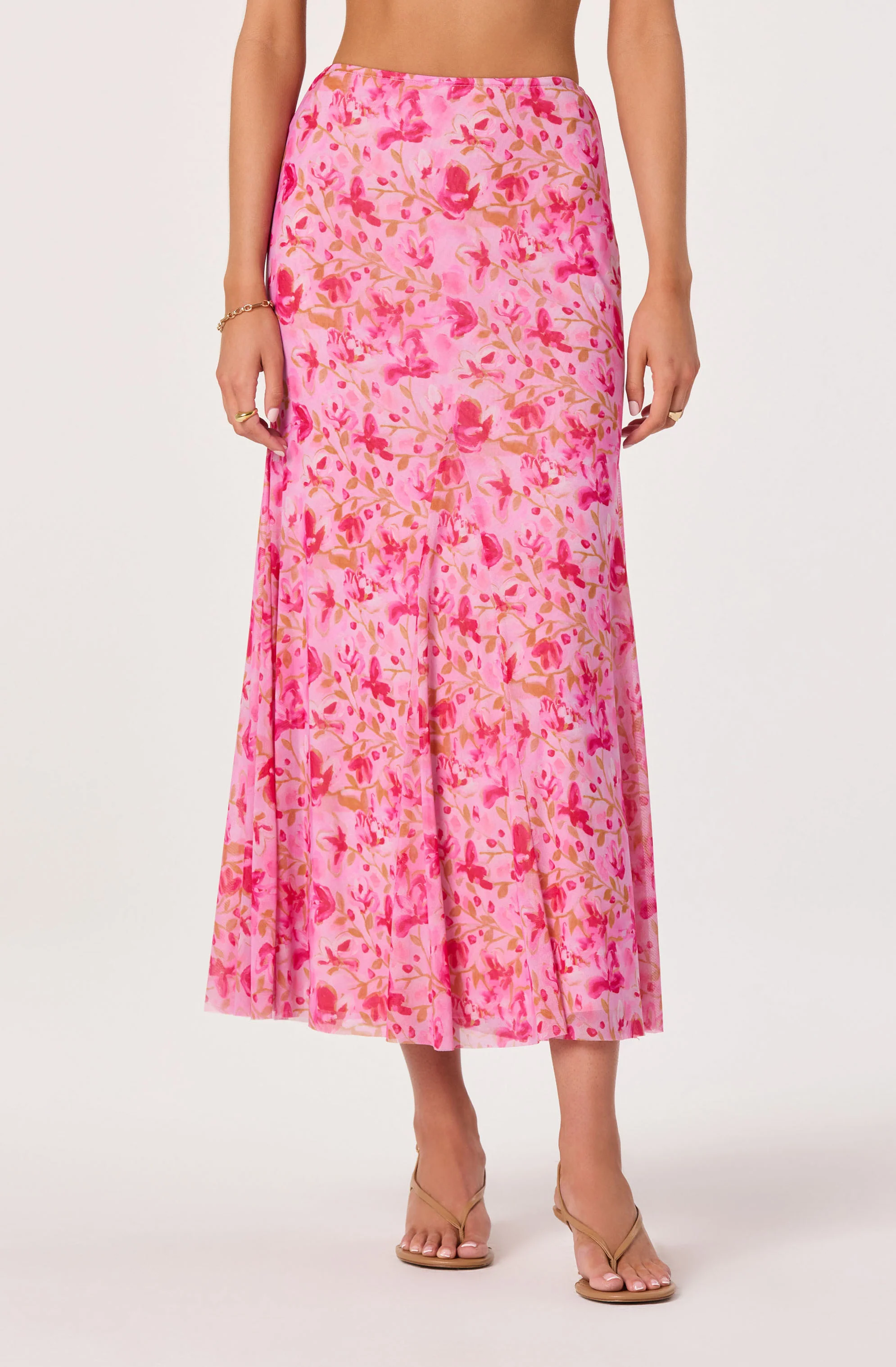 Mejra Floral Godet Knit Midi Skirt - Image 2