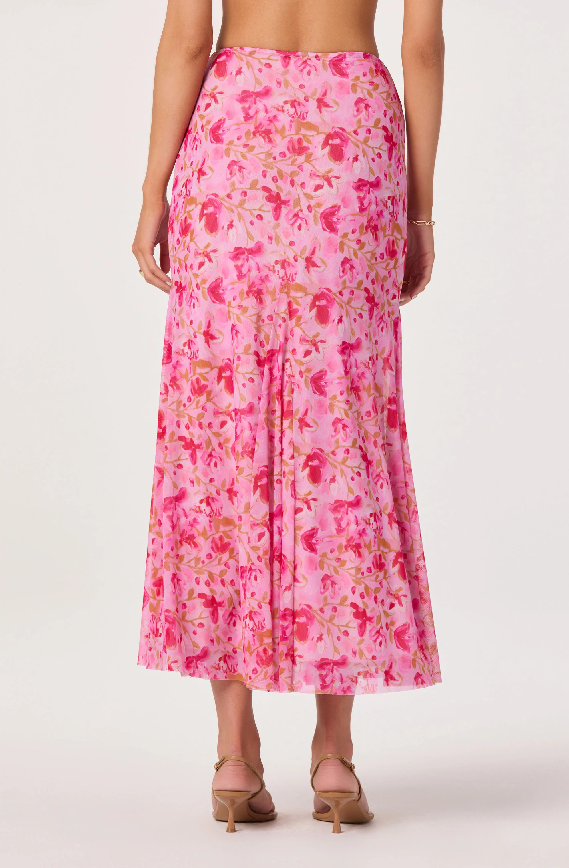 Mejra Floral Godet Knit Midi Skirt - Image 3