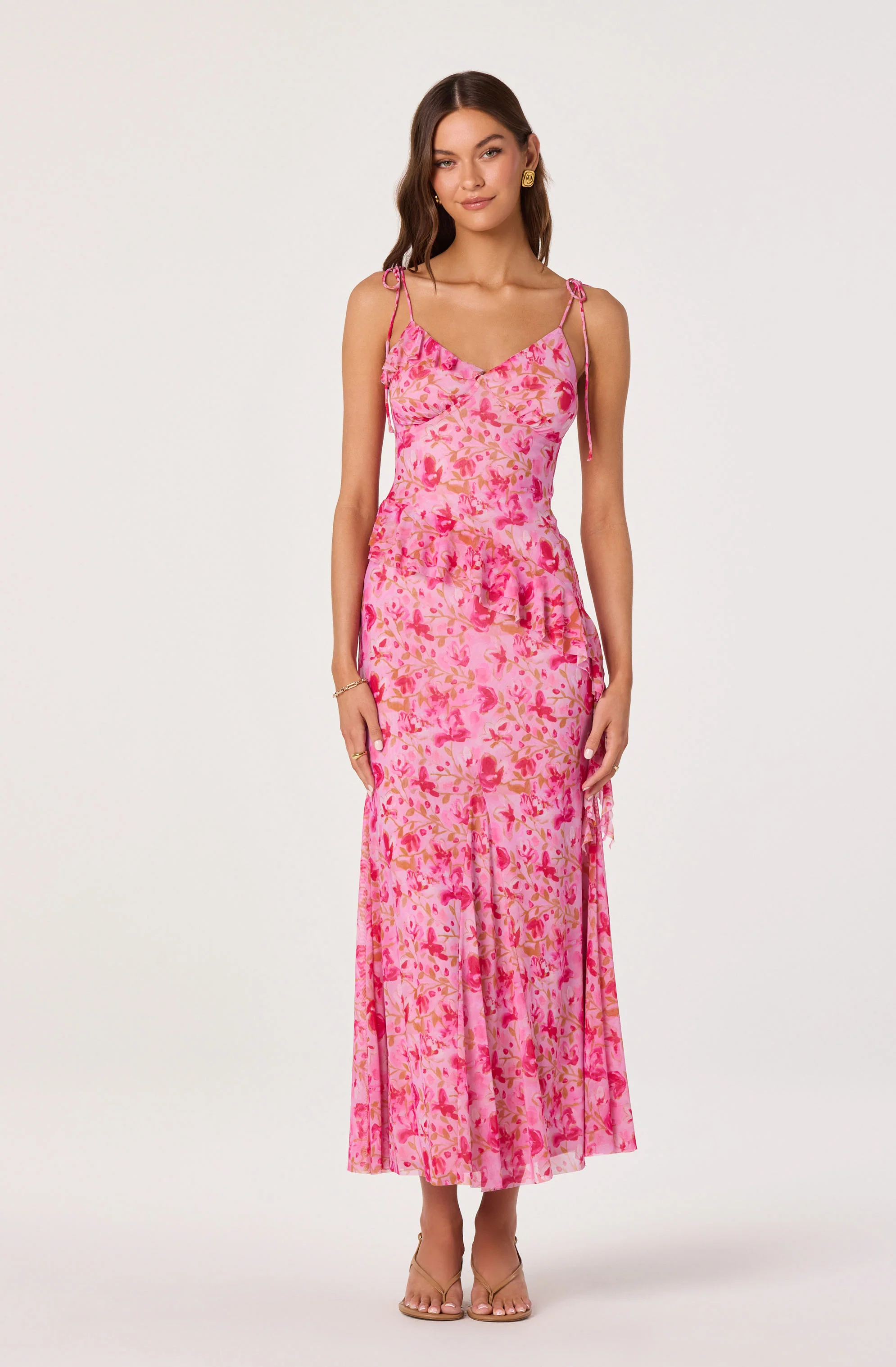 Mejra Floral Ruffle Asymmetric Tank Top - Image 2