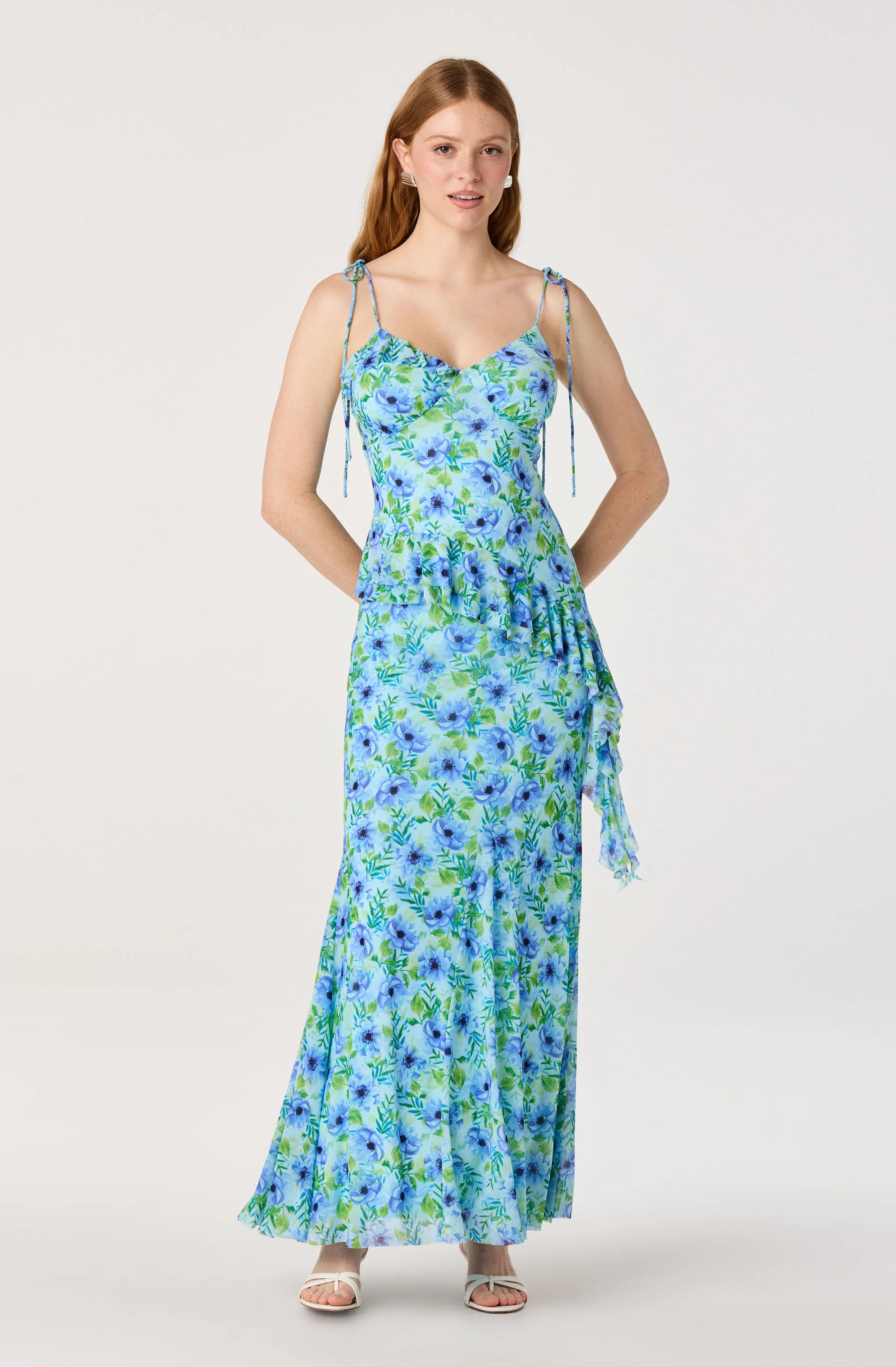 Mejra Floral Ruffle Asymmetric Tank Top - Image 8