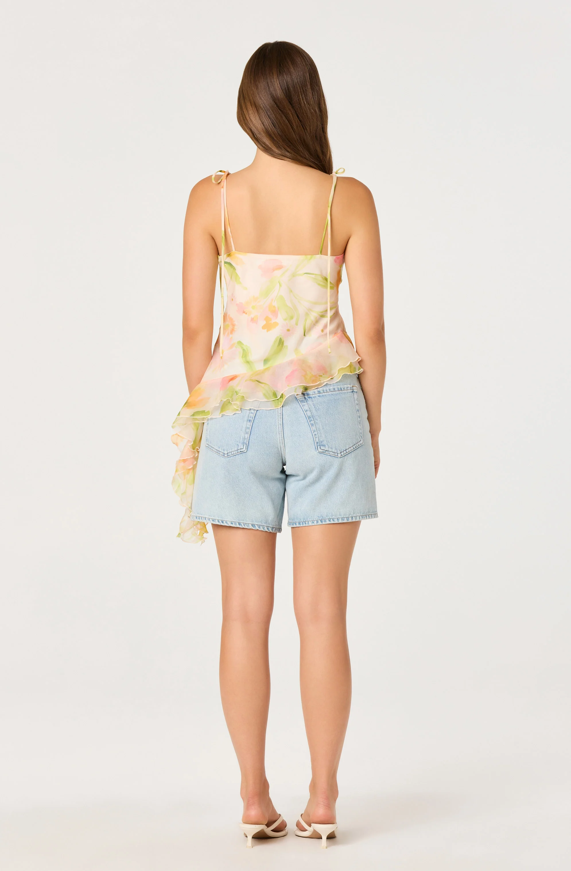 Mejra Floral Ruffle Asymmetric Cami - Image 3