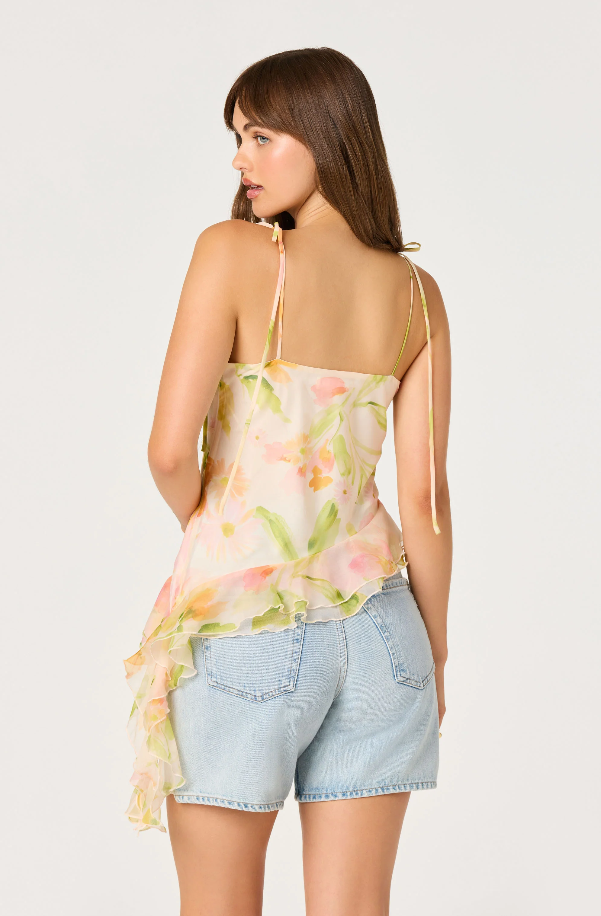 Mejra Floral Ruffle Asymmetric Cami - Image 6