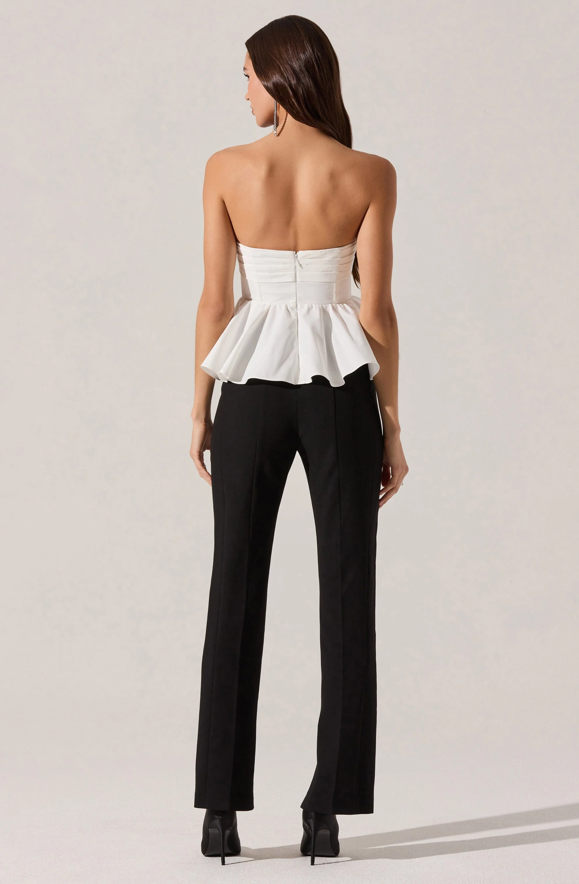 Melia Strapless Pleated Peplum Top - Image 10