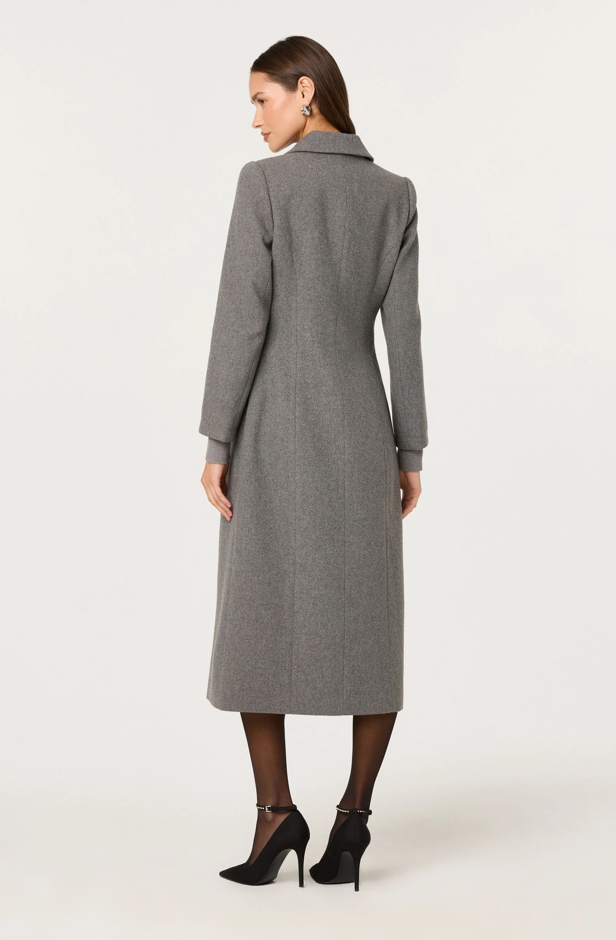 Melisse Wool Blend Longline Coat - Image 12