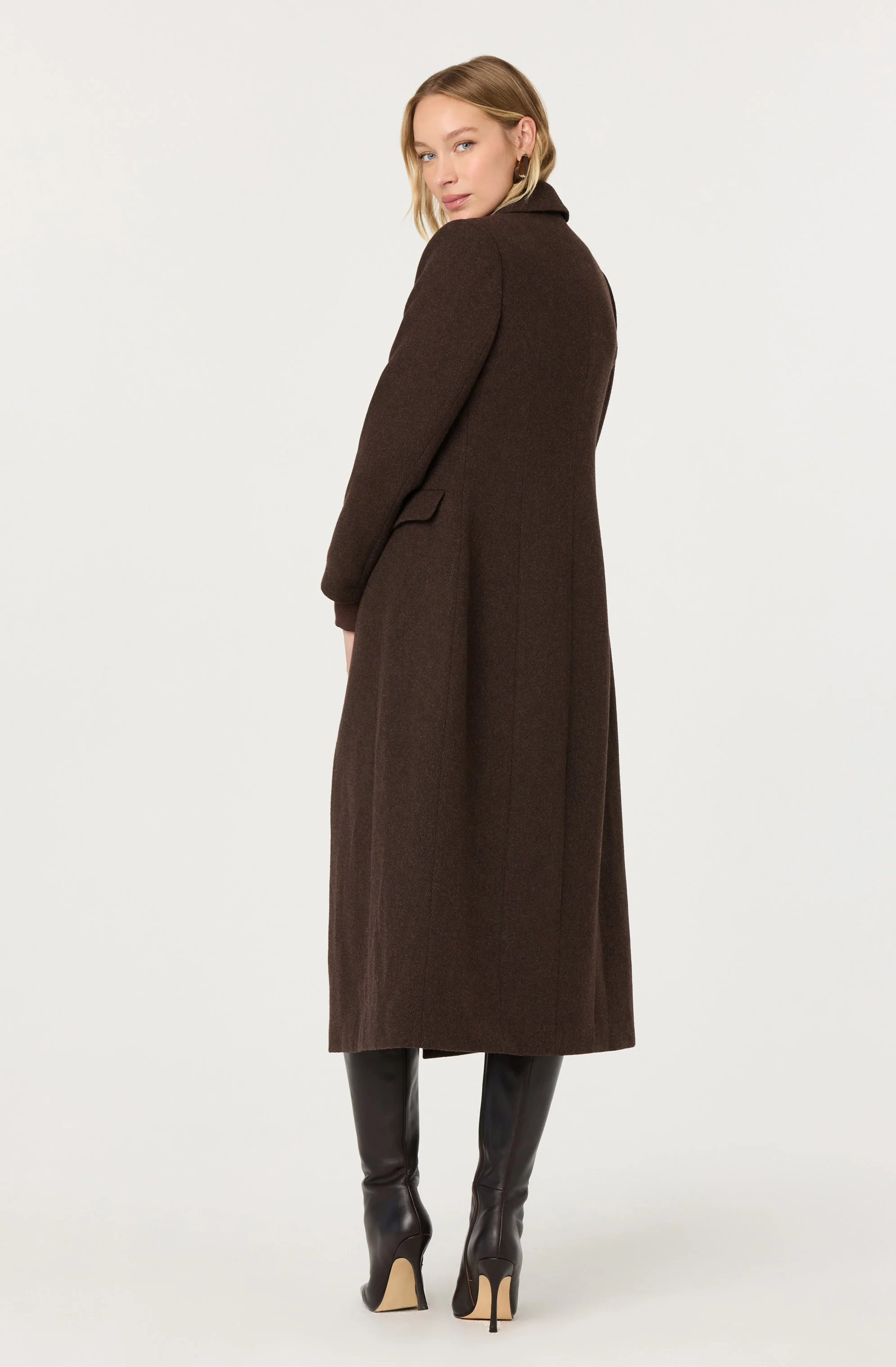 Melisse Wool Blend Longline Coat - Image 3