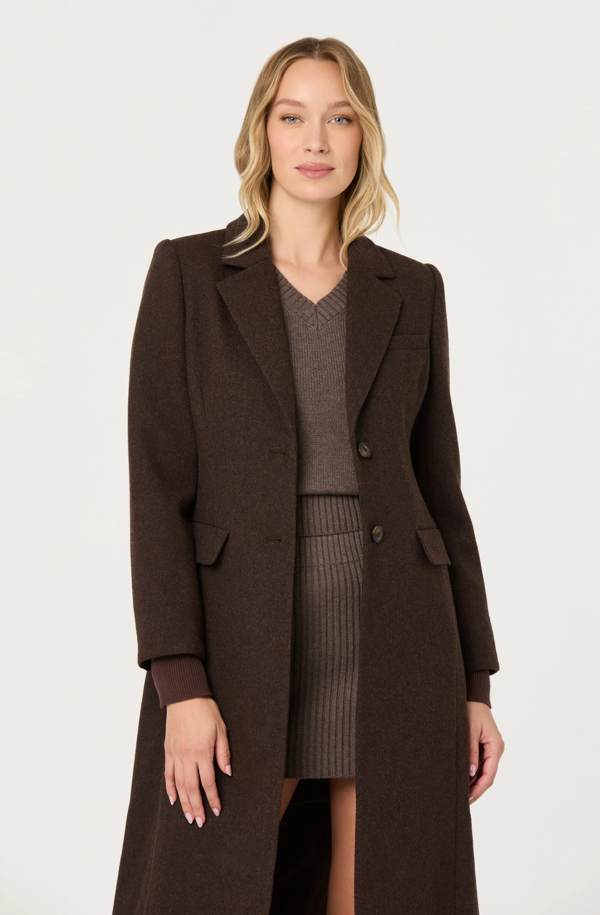 Melisse Wool Blend Longline Coat - Image 4