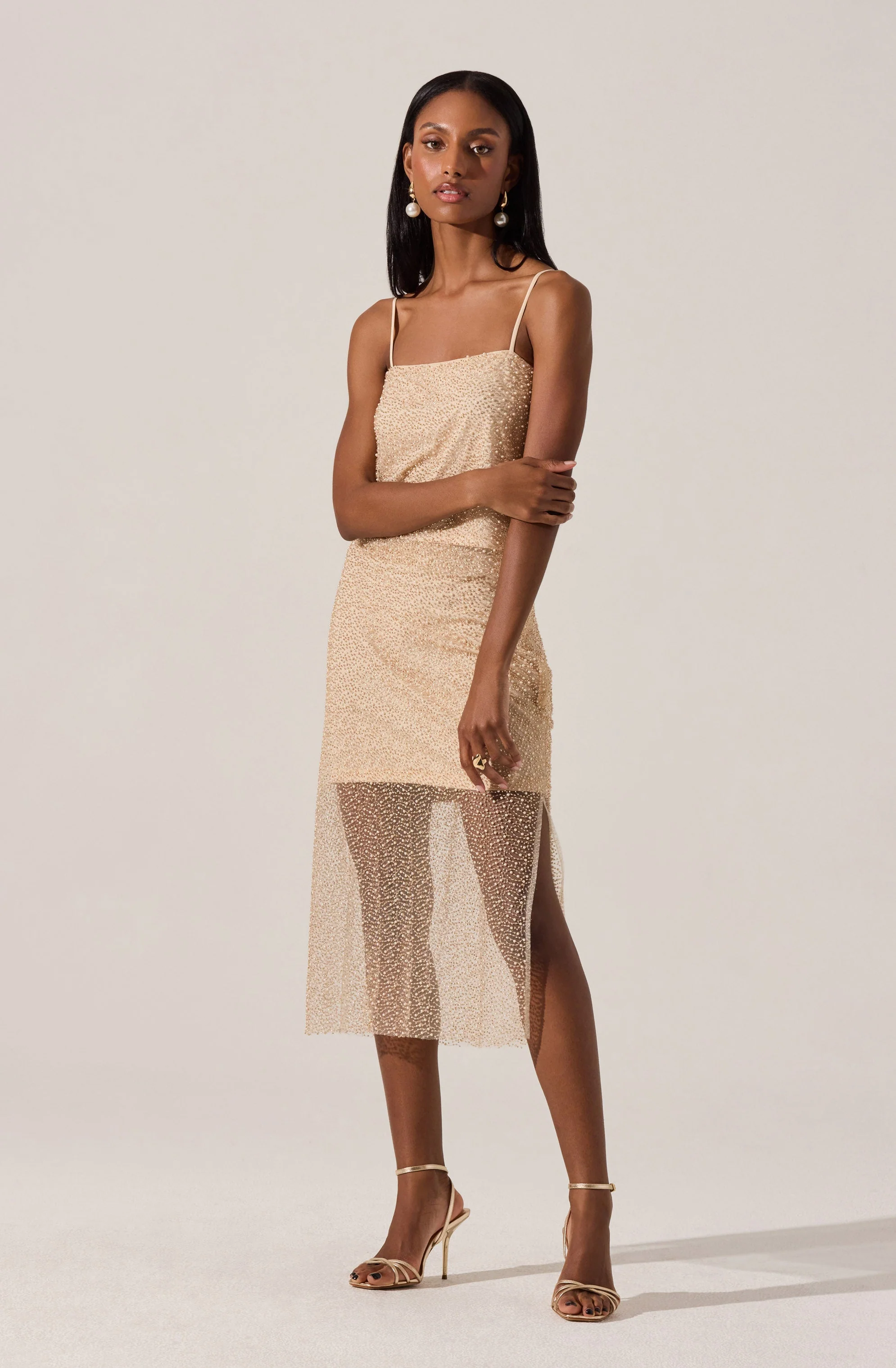 Messina Pearl Embellished Midi Skirt - Image 5