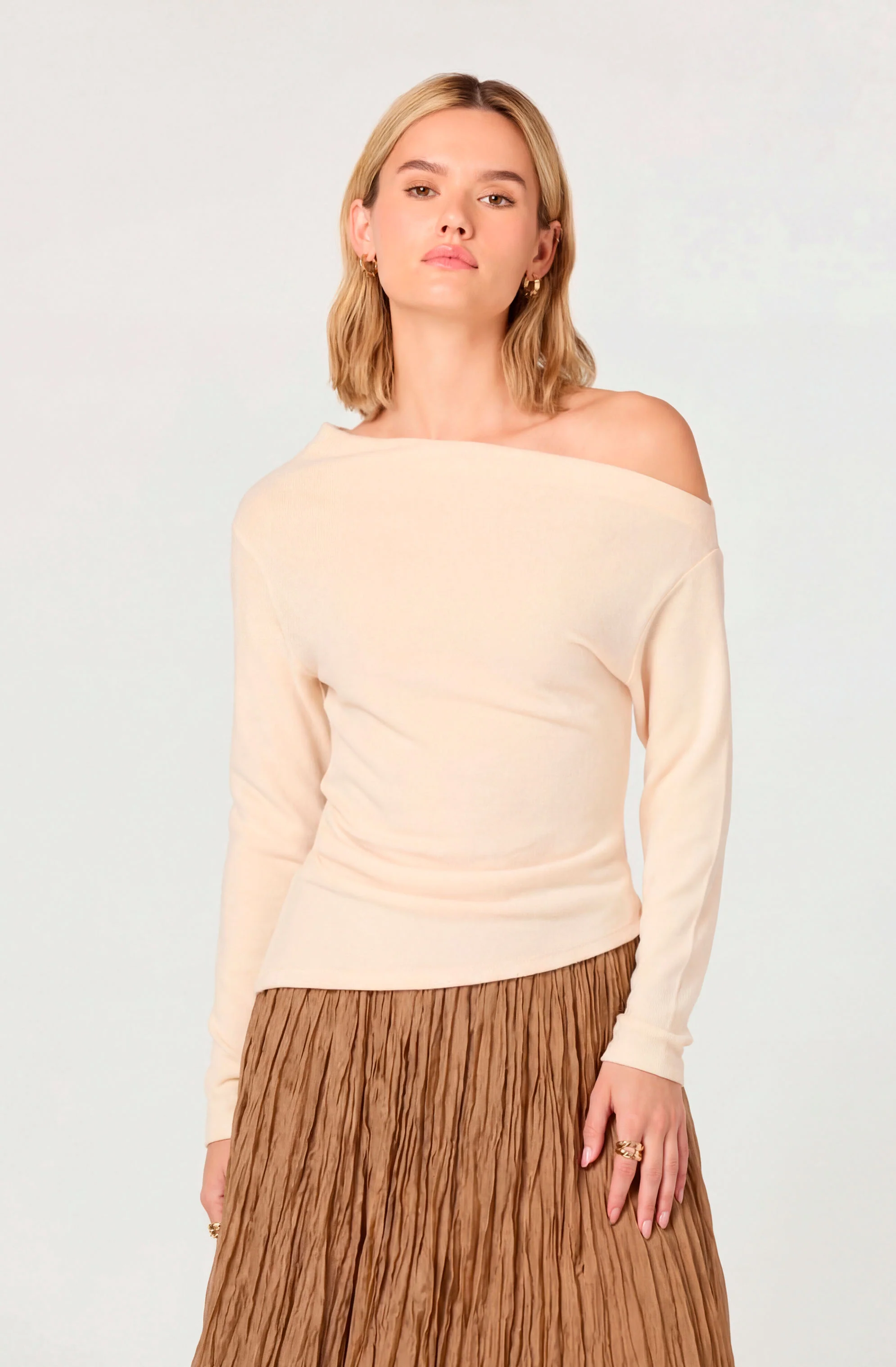 Miah Asymmetric One-Shoulder Knit Top - Image 5