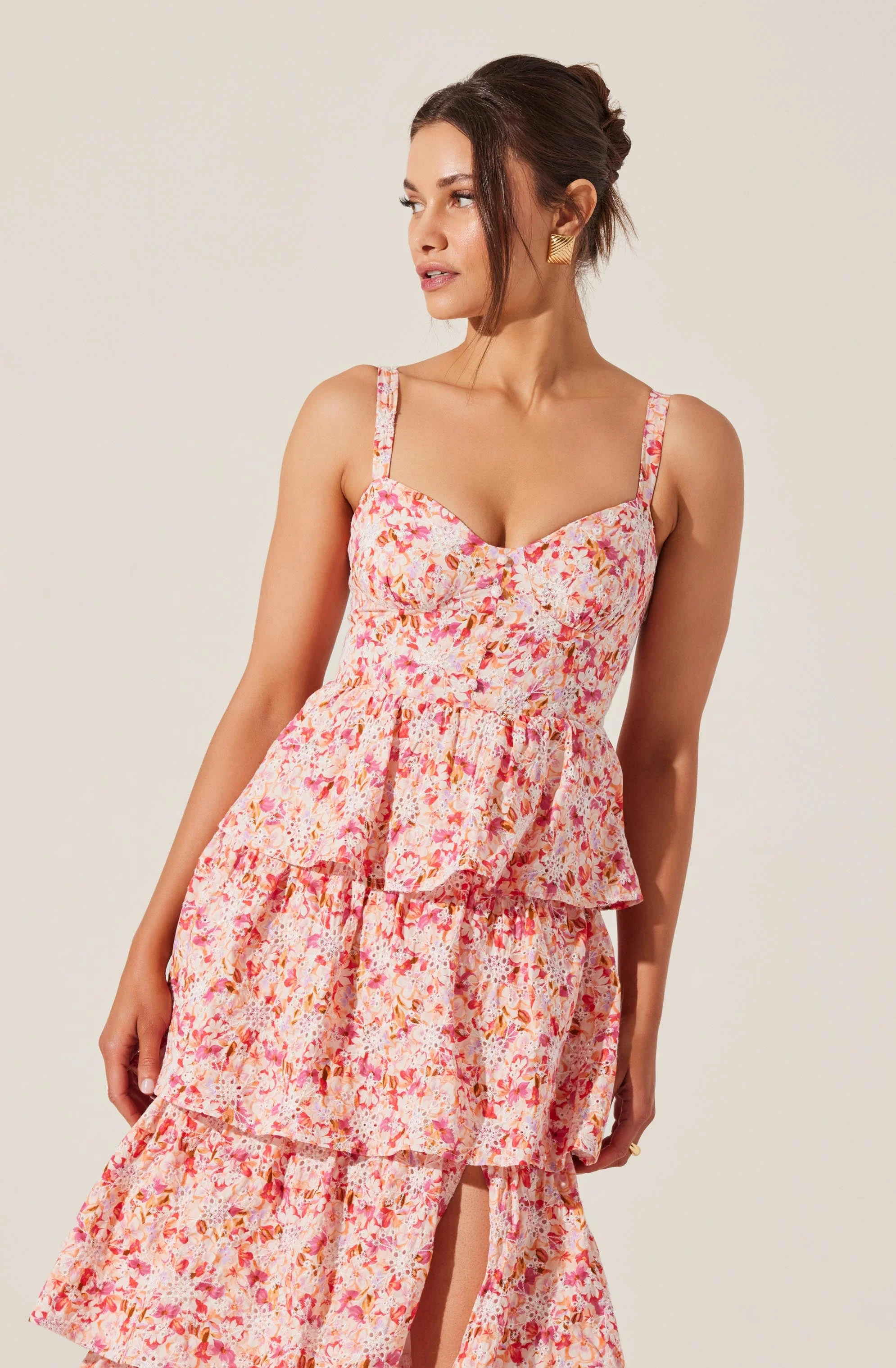 Midsummer Eyelet Tiered Floral Maxi Dress - Image 5