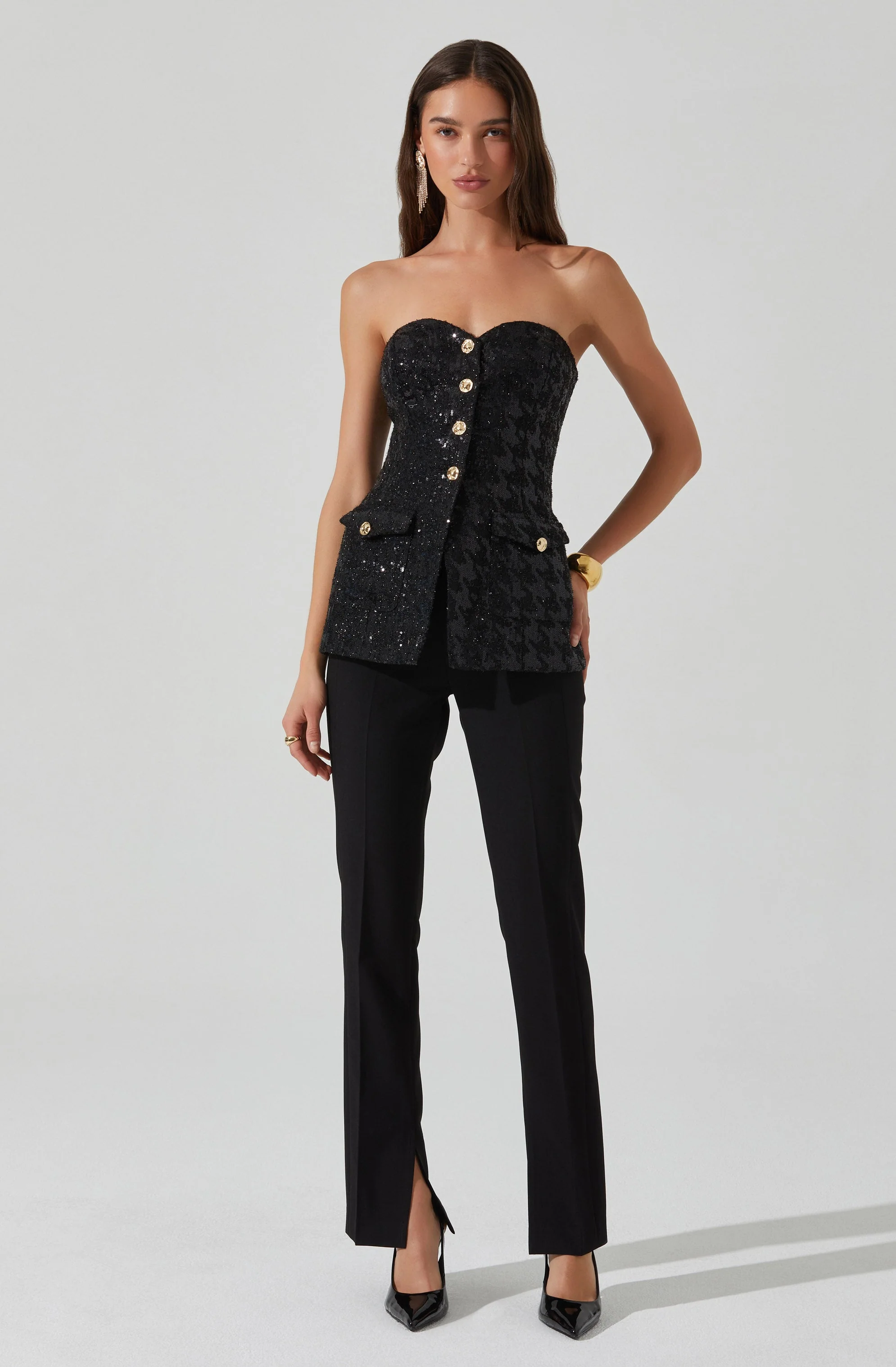 Milani Tweed Houndstooth Sequin Top - Image 2