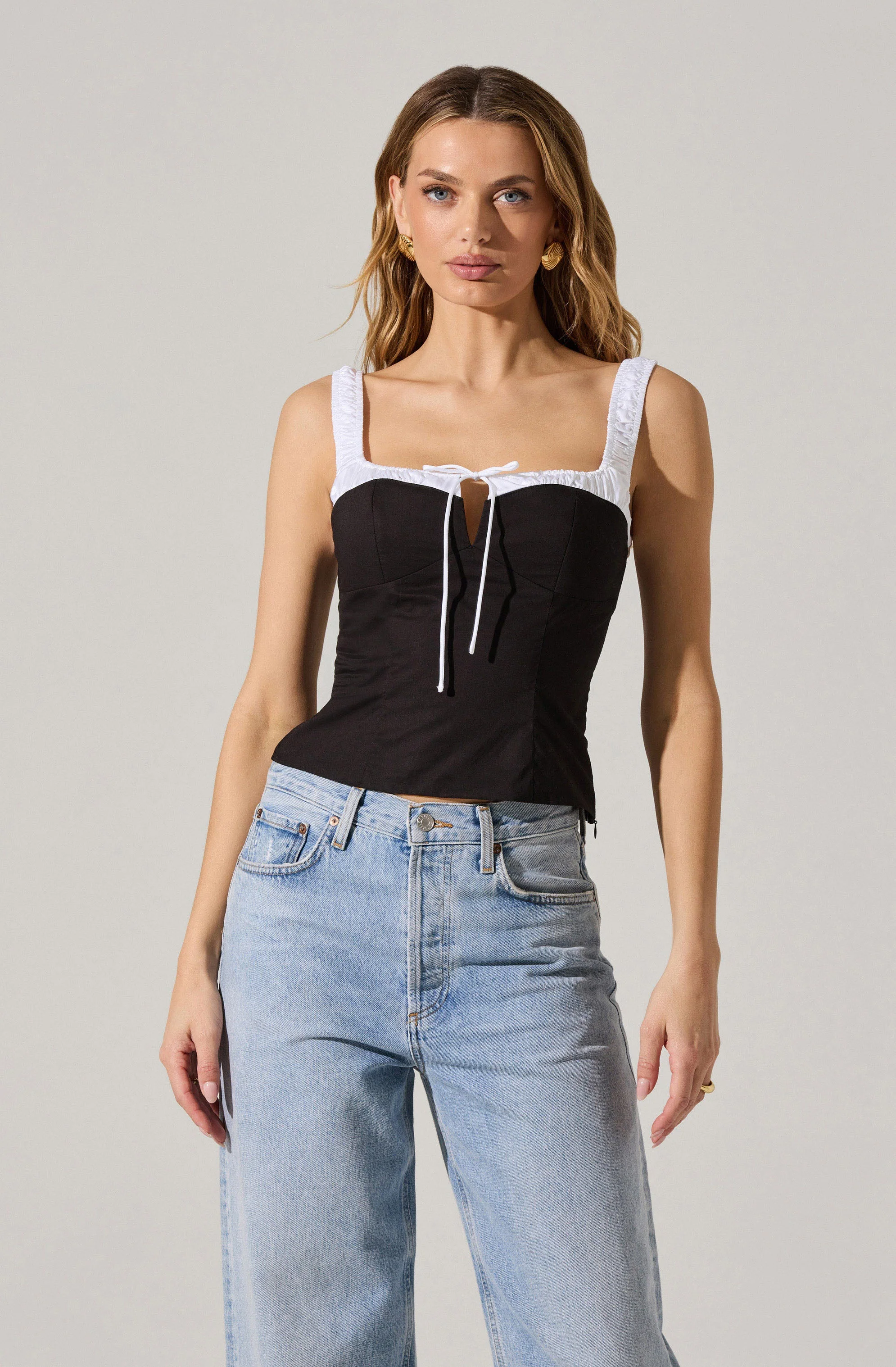 Contrast Milkmaid Top - Image 4