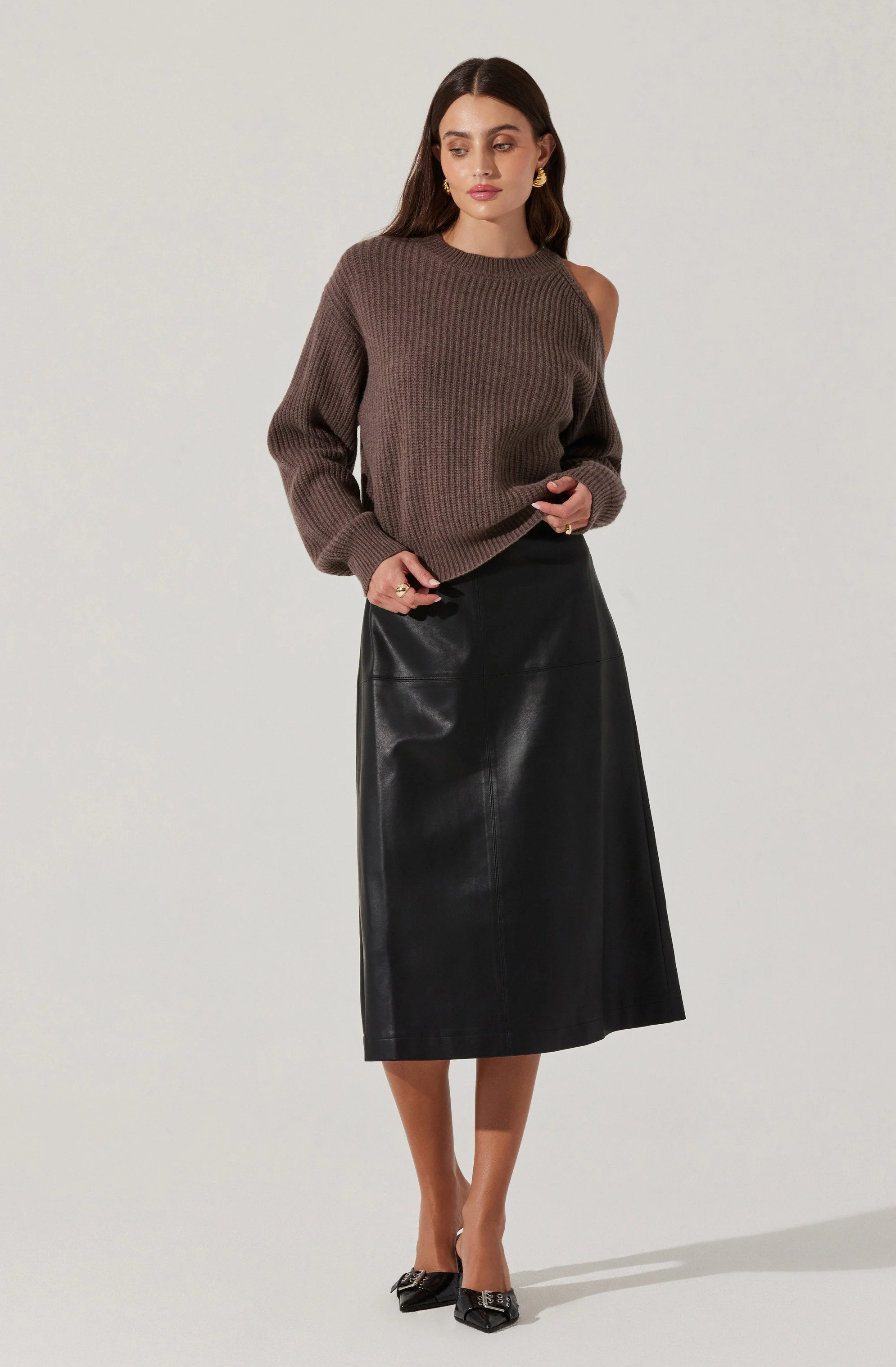 Millicent Ribbed Cold Shoulder Sweater - Image 11