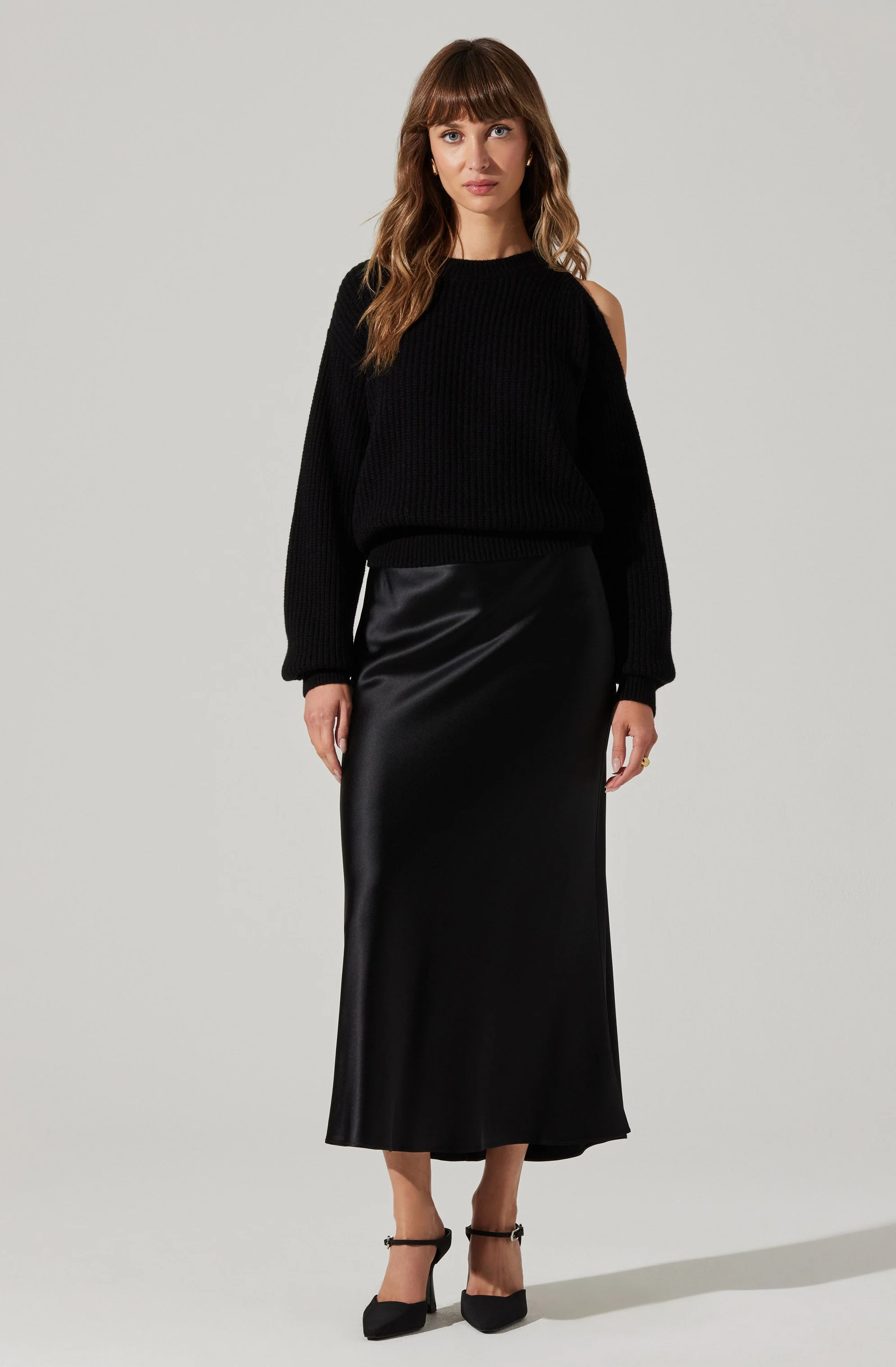 Millicent Ribbed Cold Shoulder Sweater - Image 2