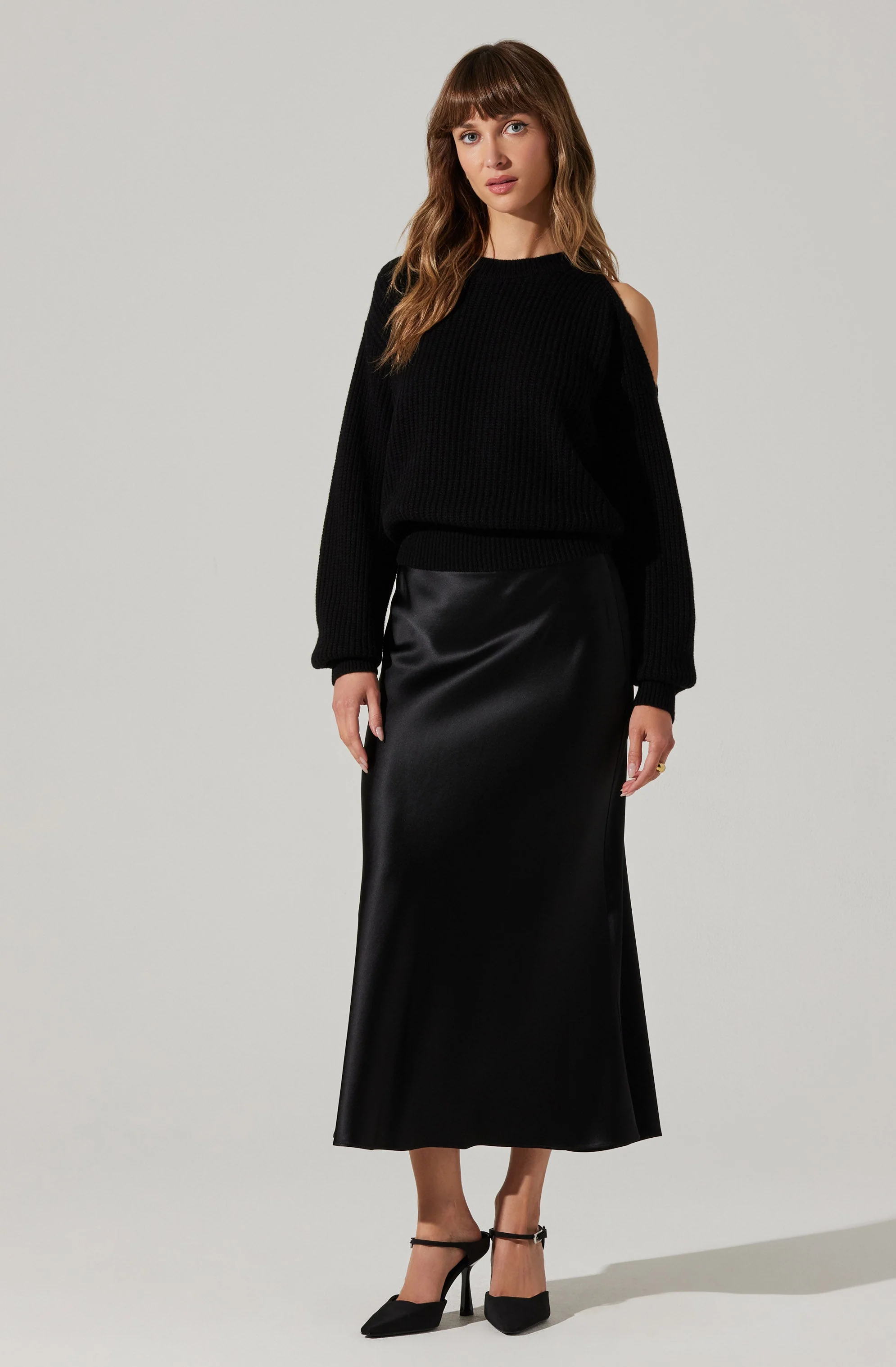 Millicent Ribbed Cold Shoulder Sweater - Image 5