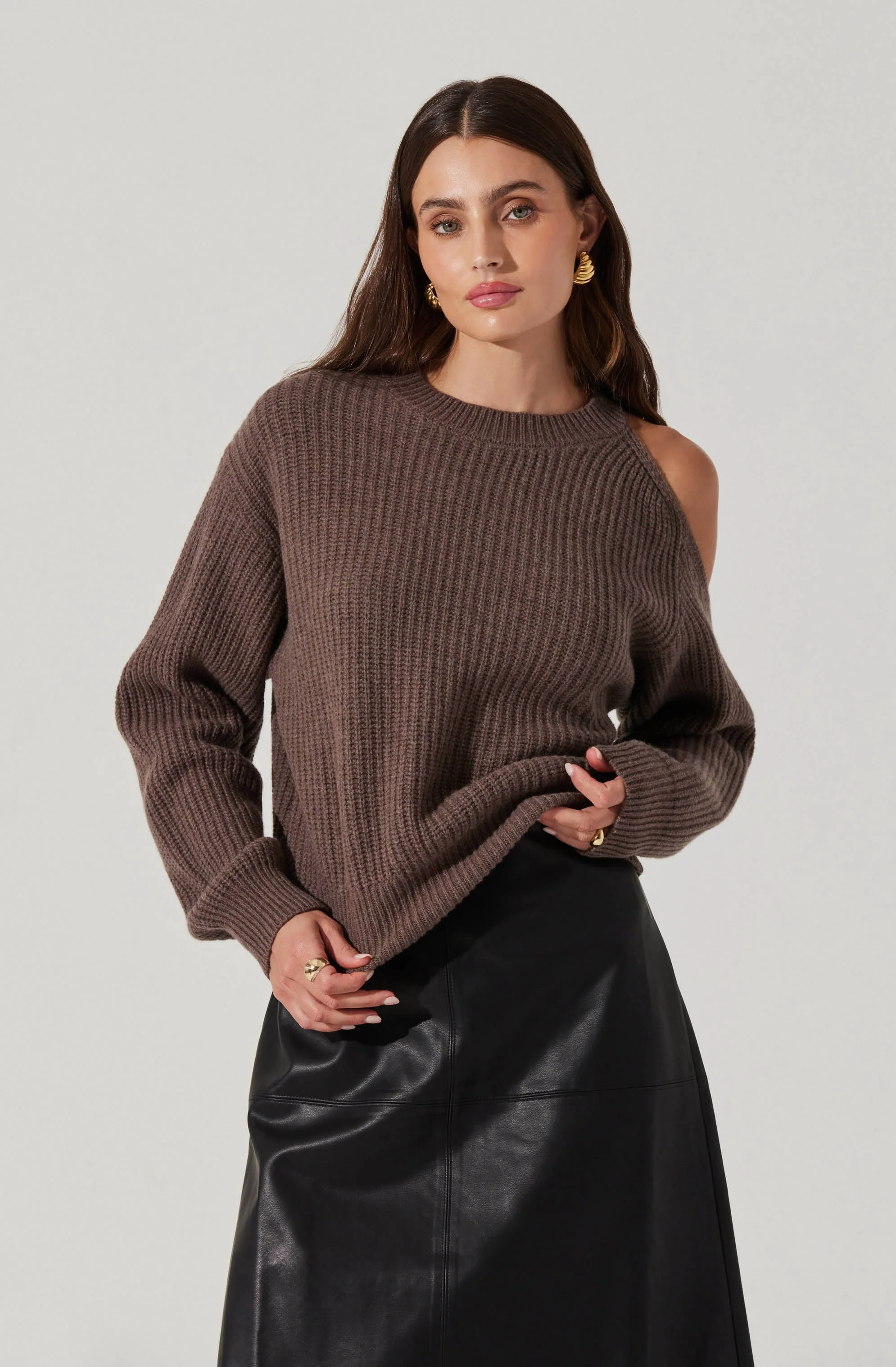 Millicent Ribbed Cold Shoulder Sweater - Image 7