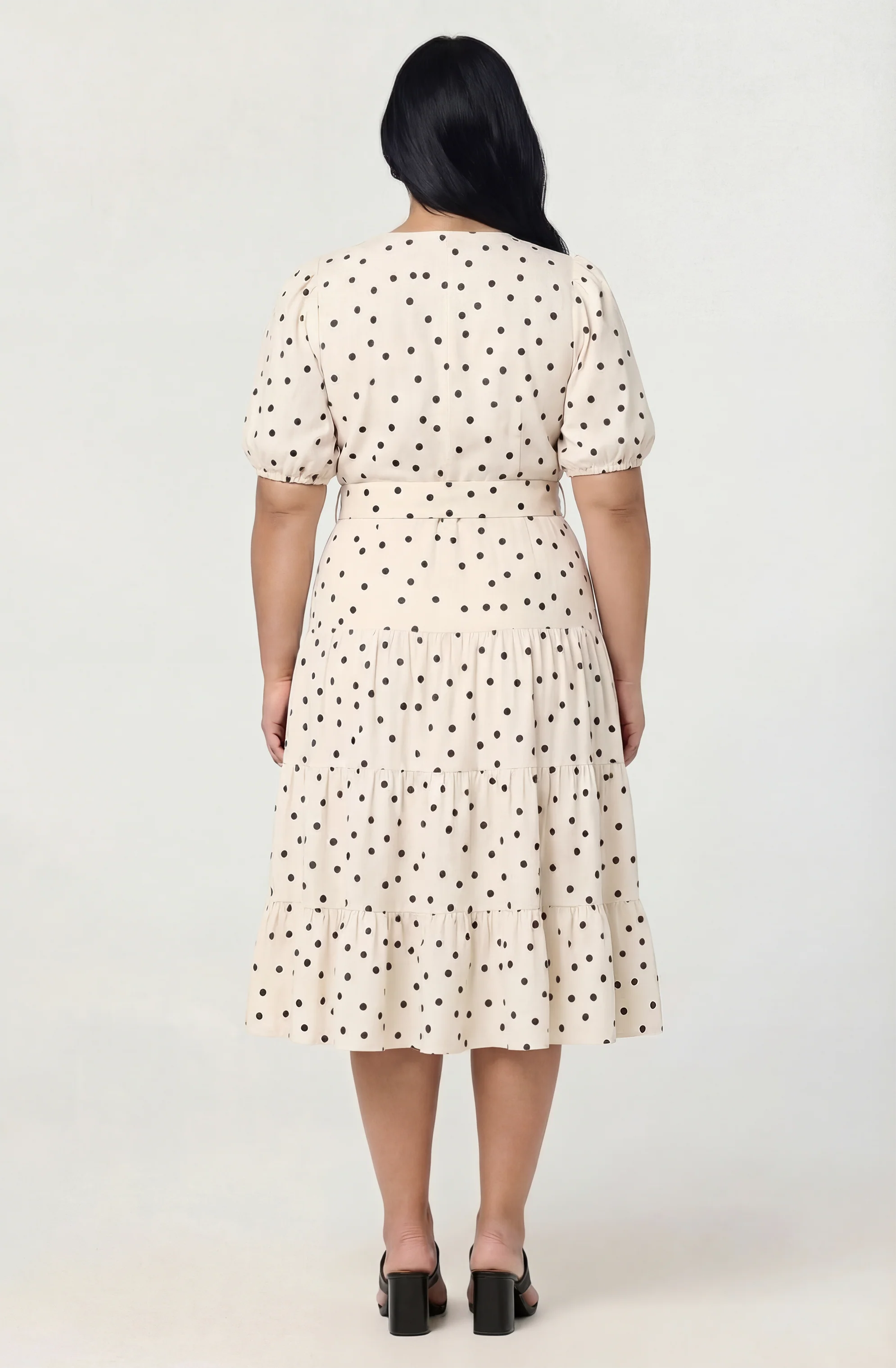 Minnie Polka Dot Tiered Midi Dress - Image 11