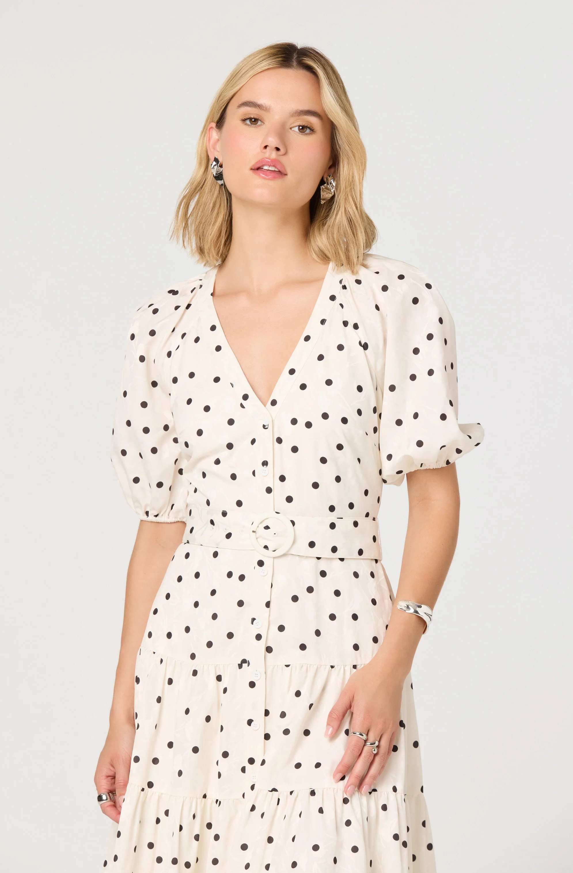 Minnie Polka Dot Tiered Midi Dress - Image 2