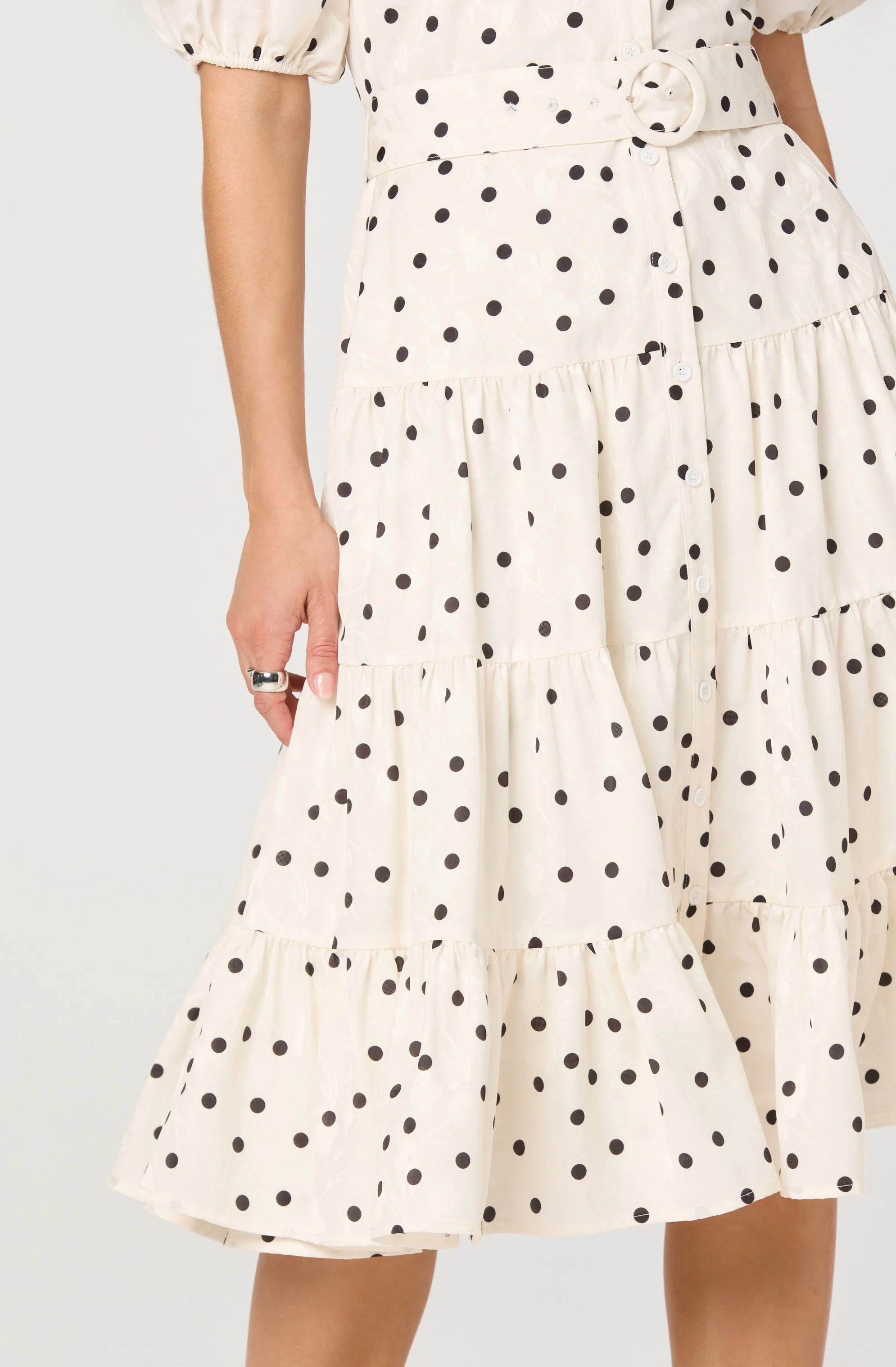 Minnie Polka Dot Tiered Midi Dress - Image 4