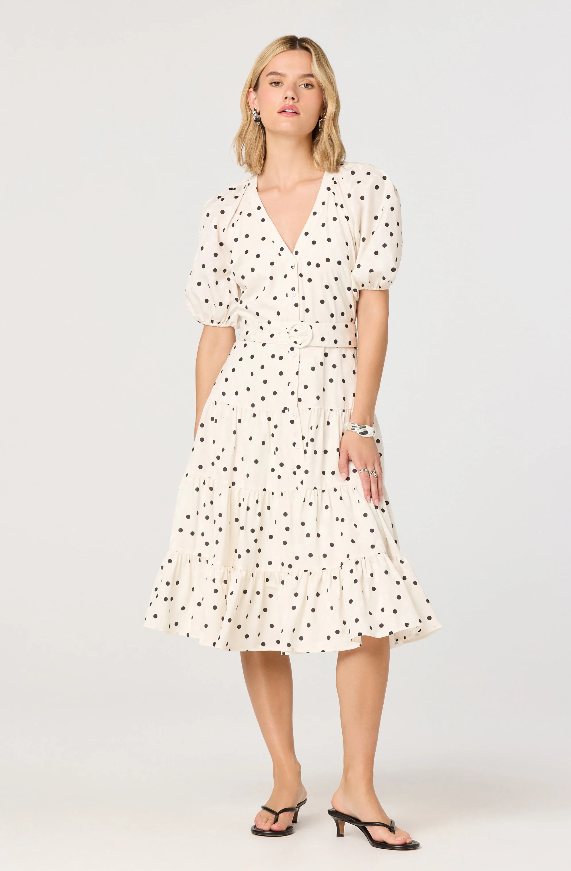 Minnie Polka Dot Tiered Midi Dress - Image 5