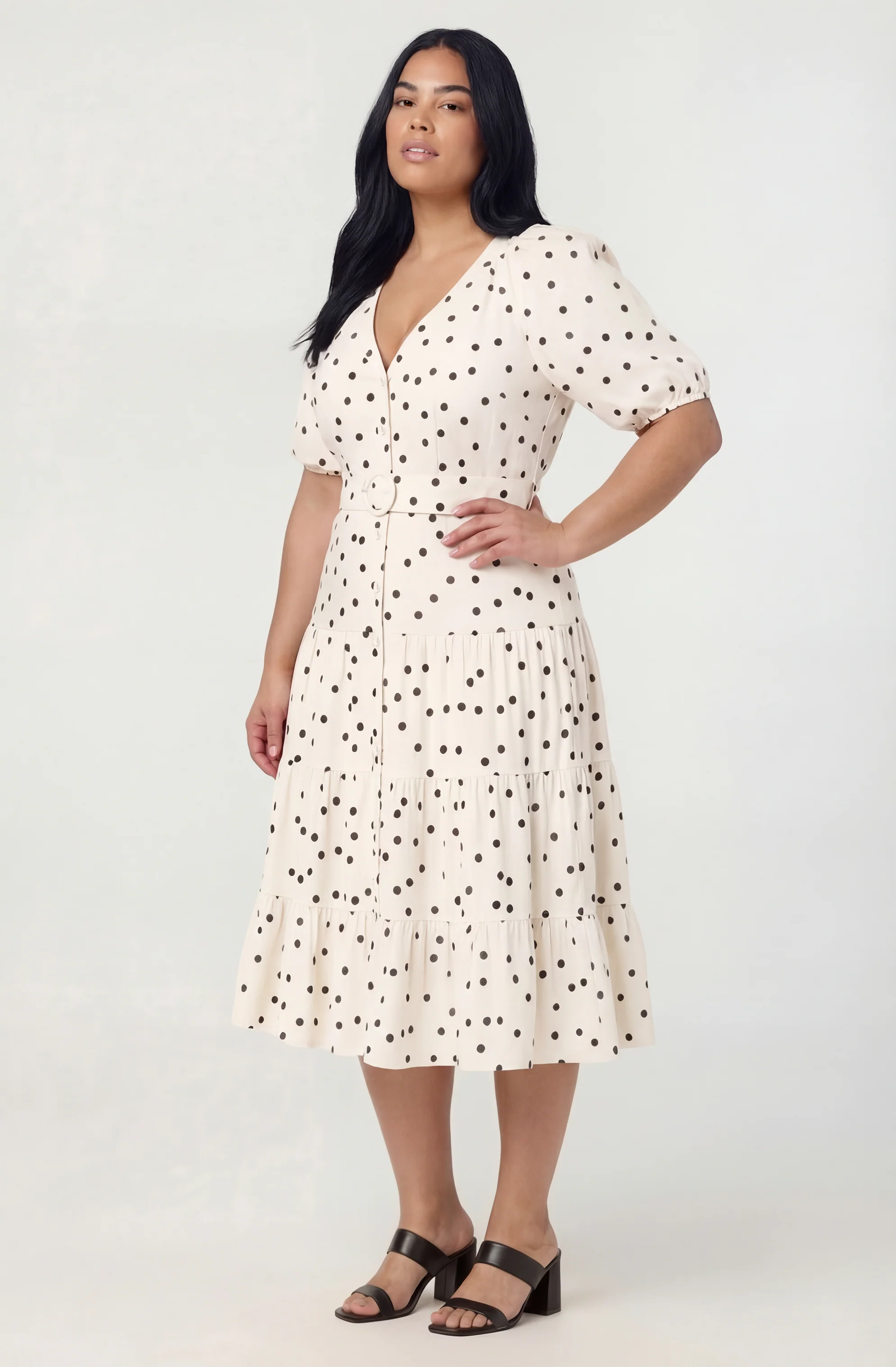 Minnie Polka Dot Tiered Midi Dress - Image 9