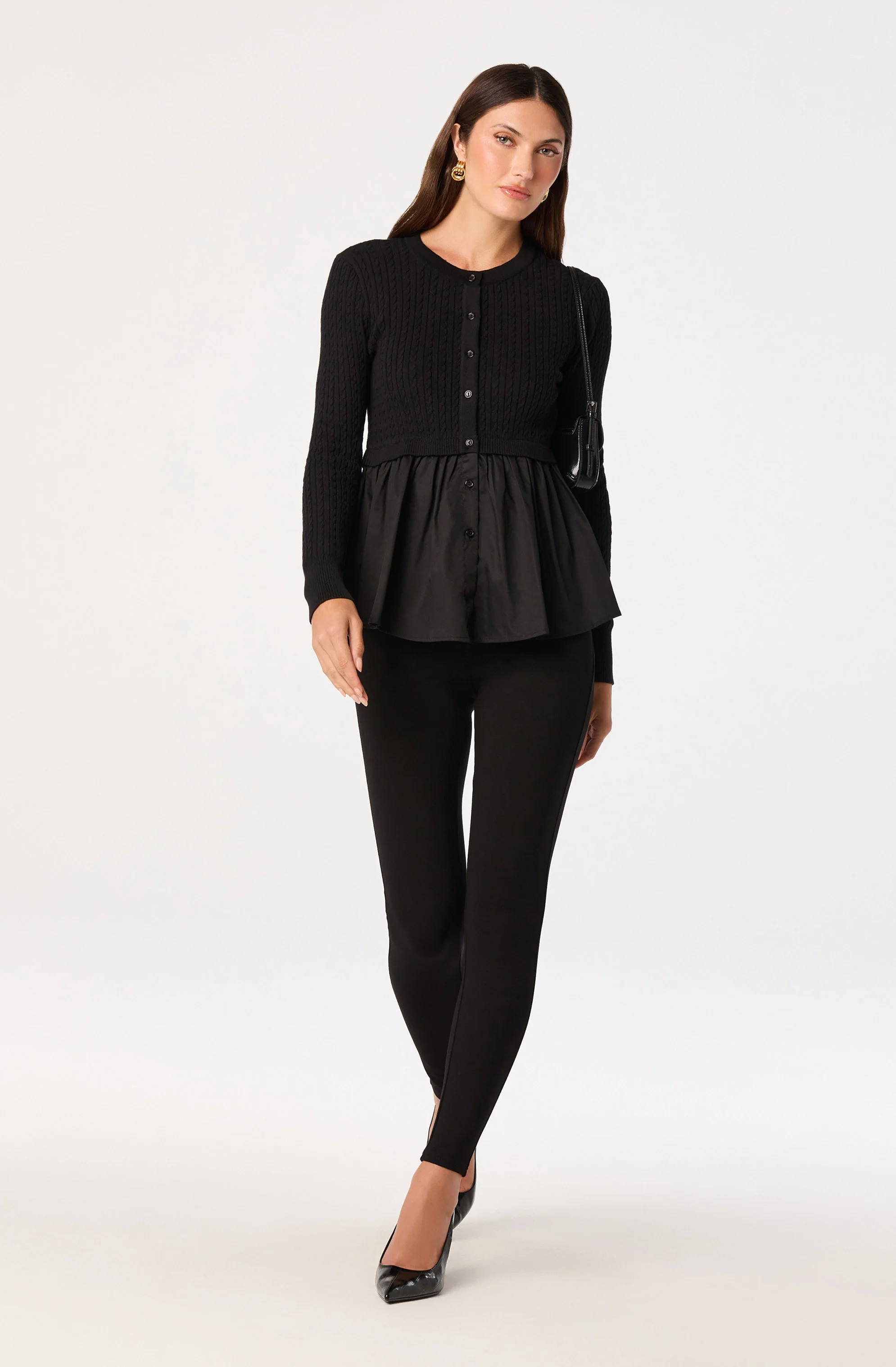 Mixed Media Peplum Top - Image 2