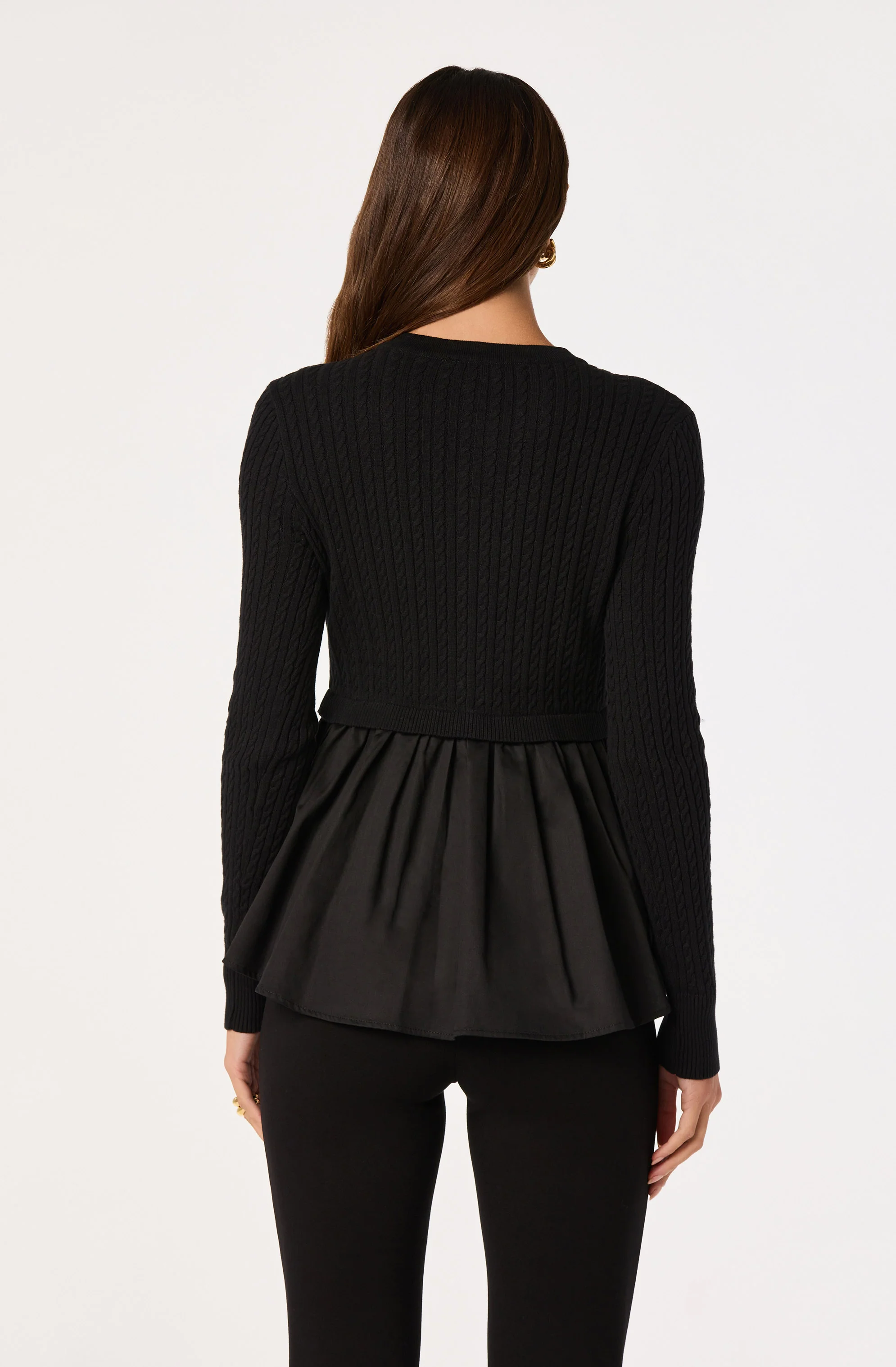 Mixed Media Peplum Top - Image 6