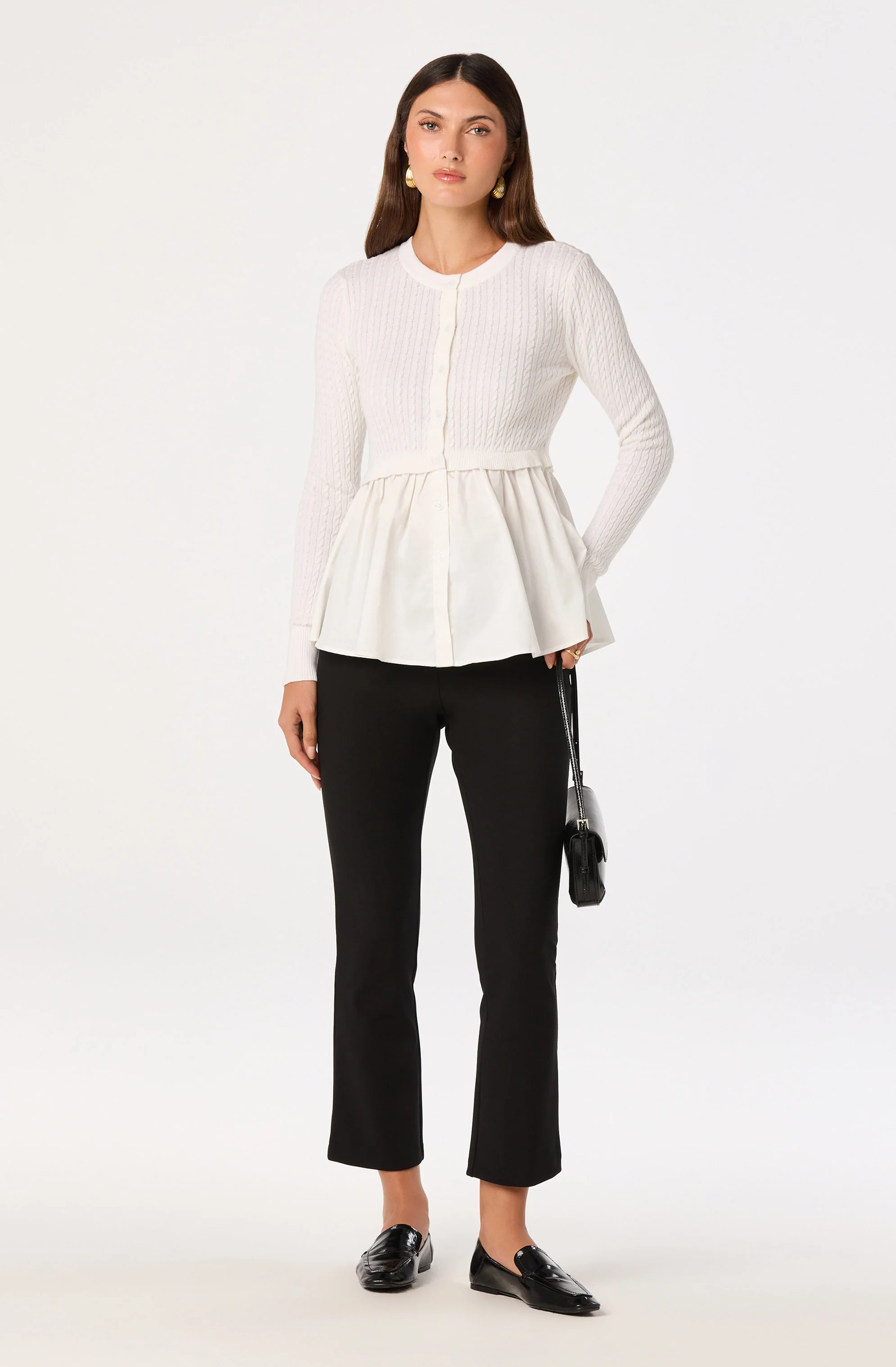 Mixed Media Peplum Top - Image 8