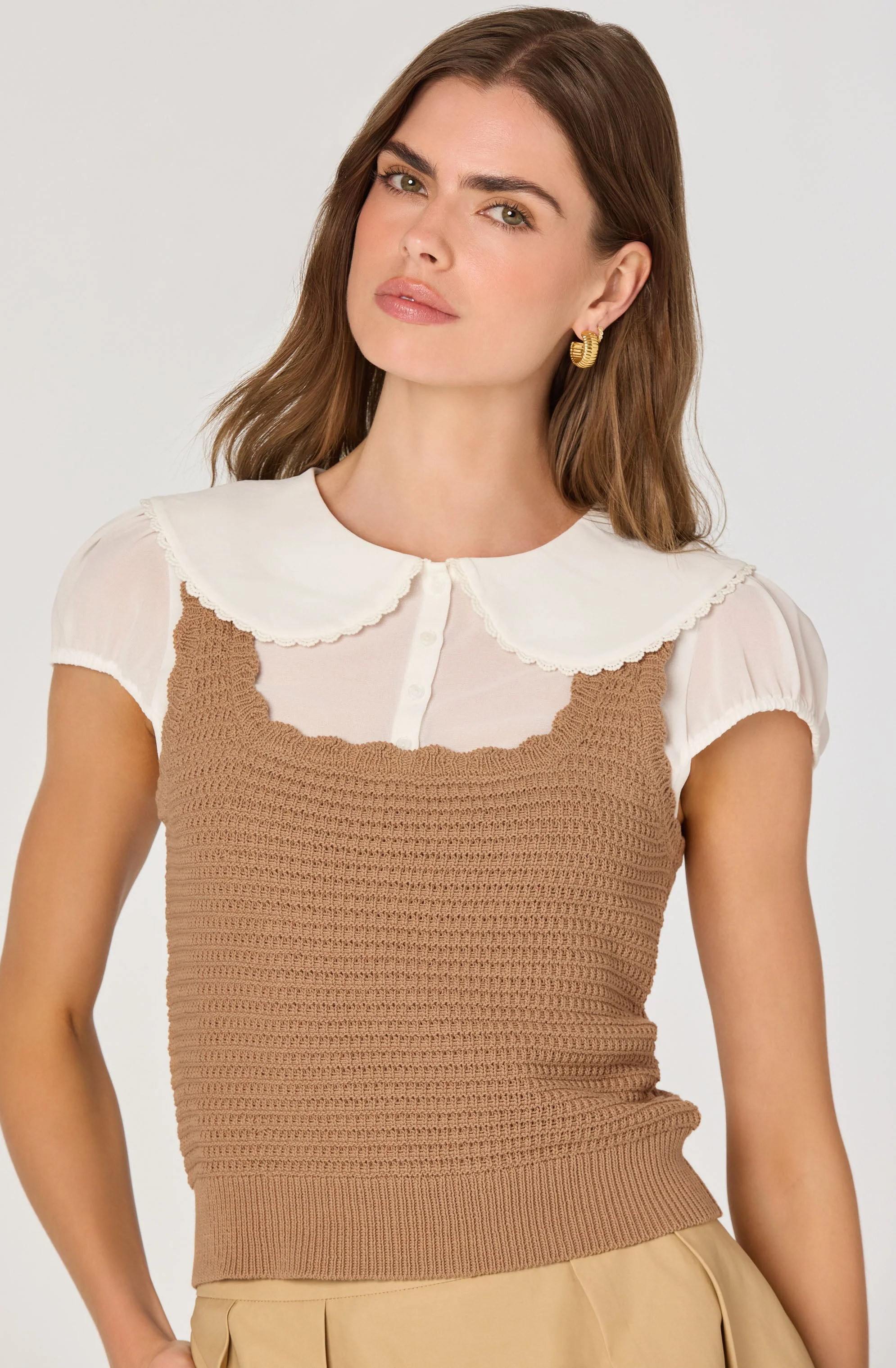 Peter Pan Collar Sweater Top - Image 4