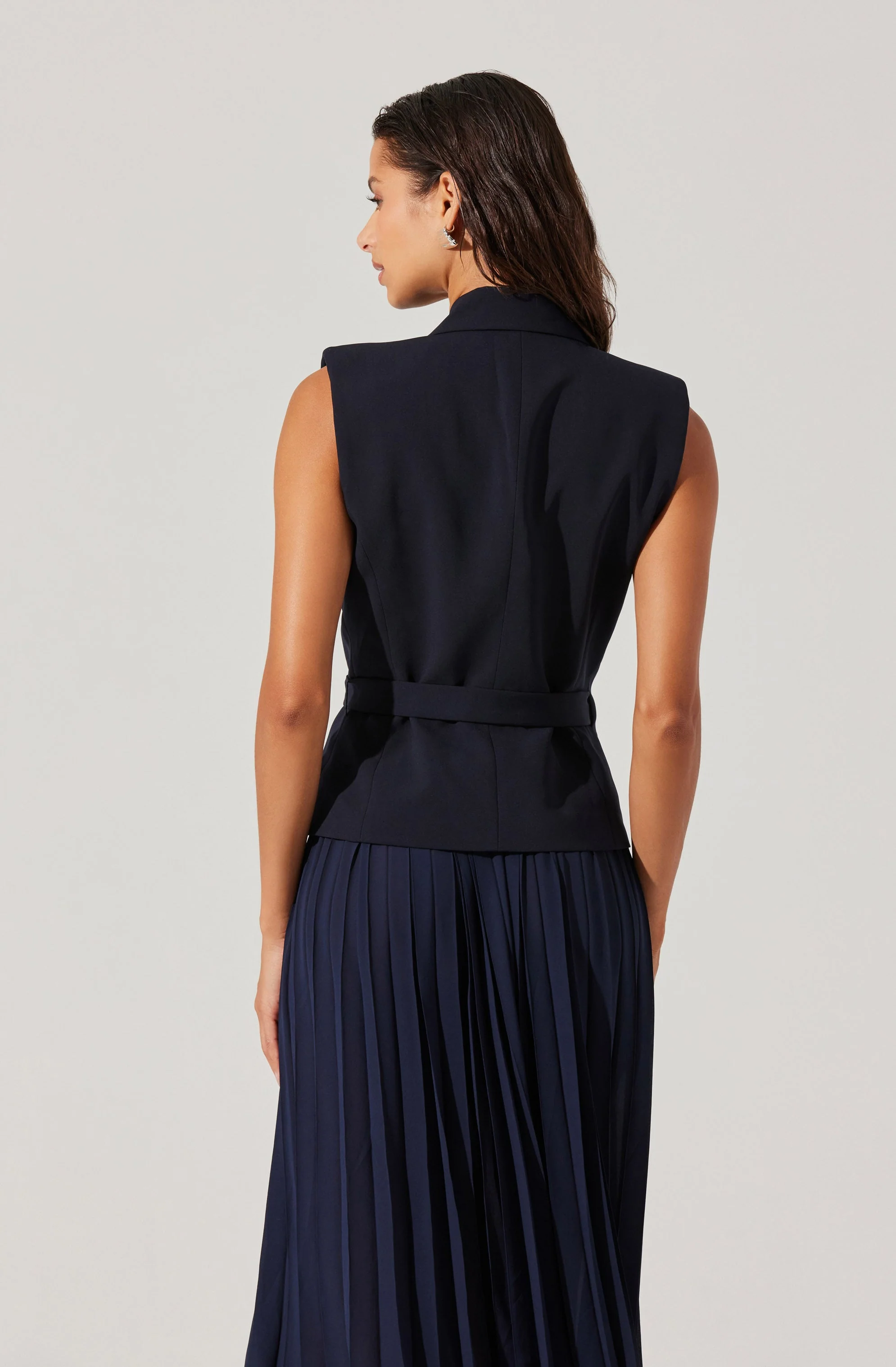 Mixed Media Vest Wrap Dress - Image 10