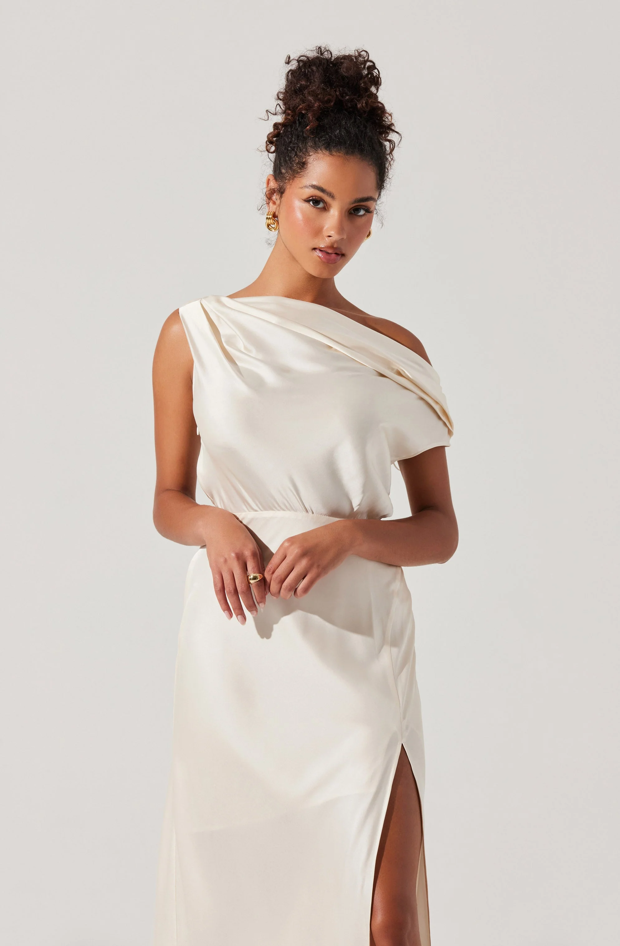 Monroe Satin Off Shoulder Maxi Dress - Image 5
