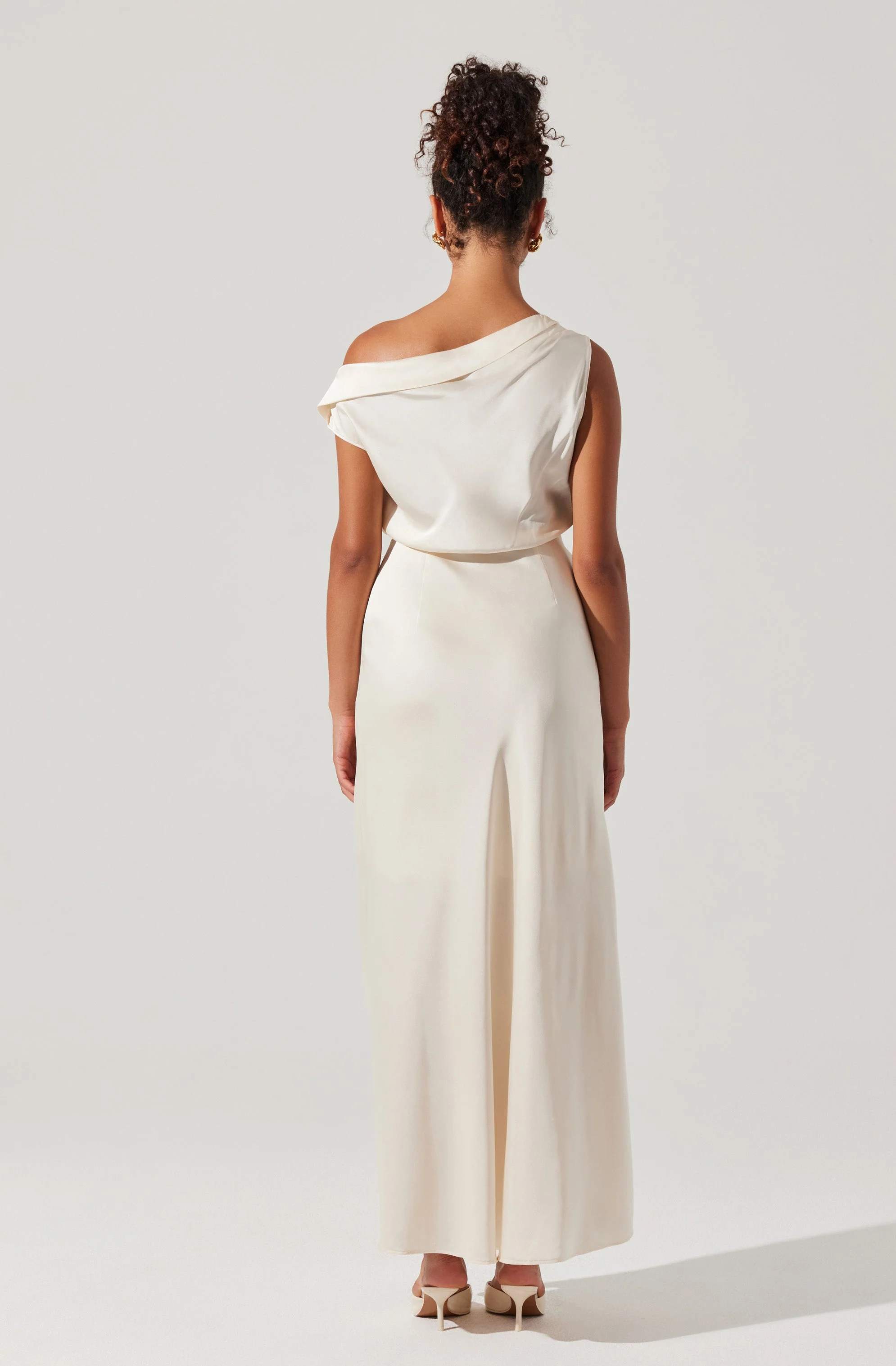 Monroe Satin Off Shoulder Maxi Dress - Image 6