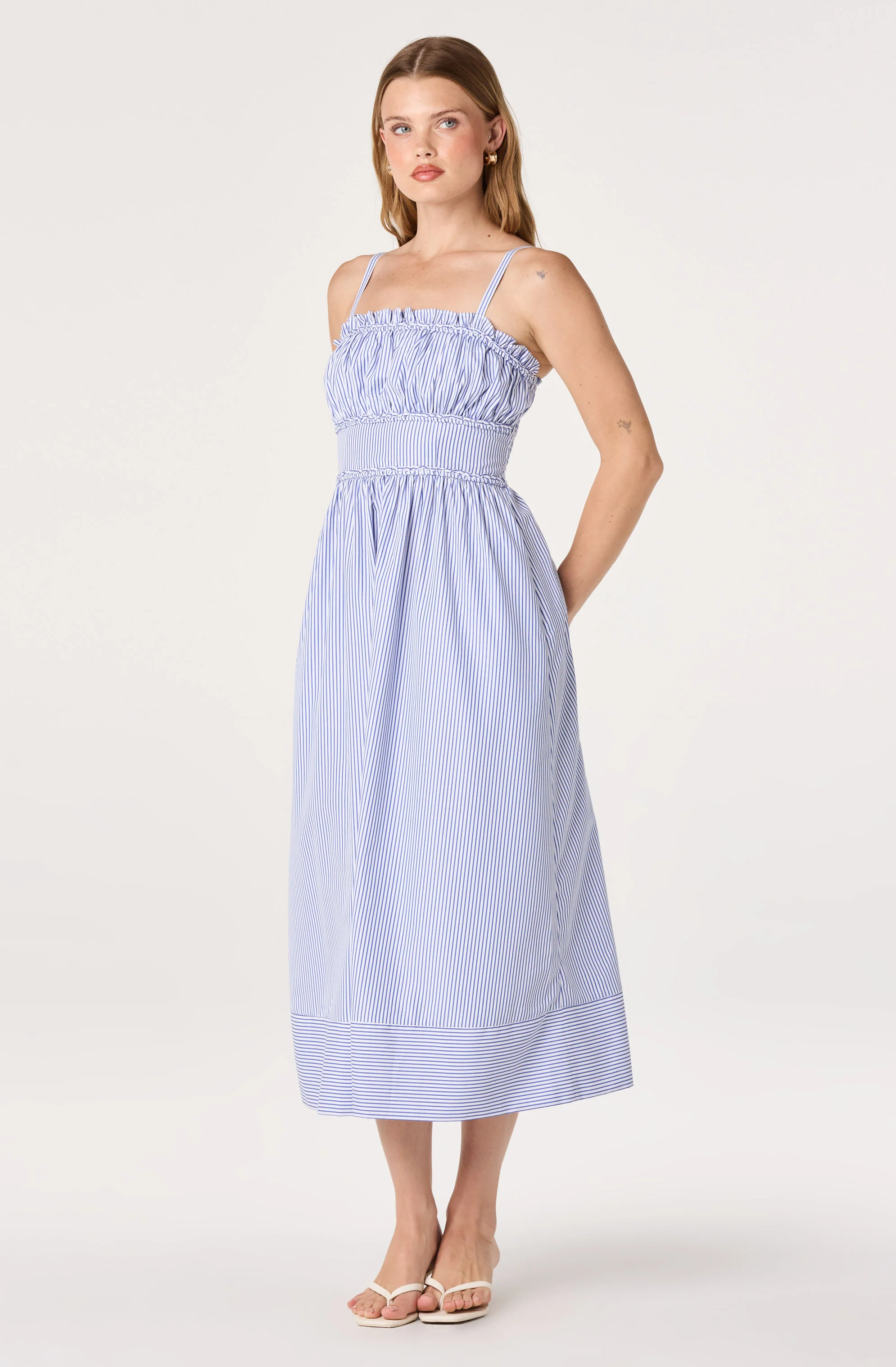 Montserrat Smocked Milkmaid Midi Dress - Image 5