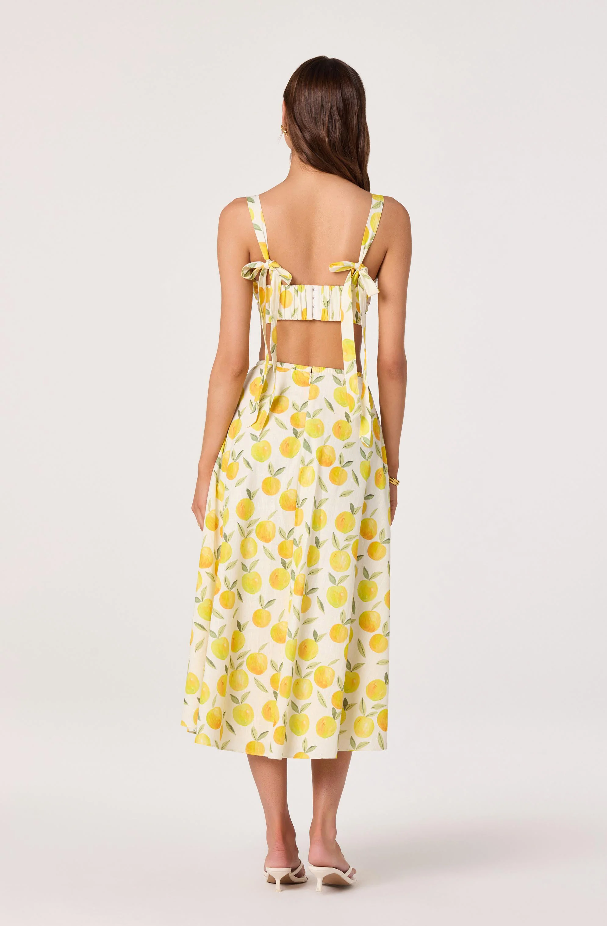 Myria Print Linen A-Line Midi Skirt - Image 10