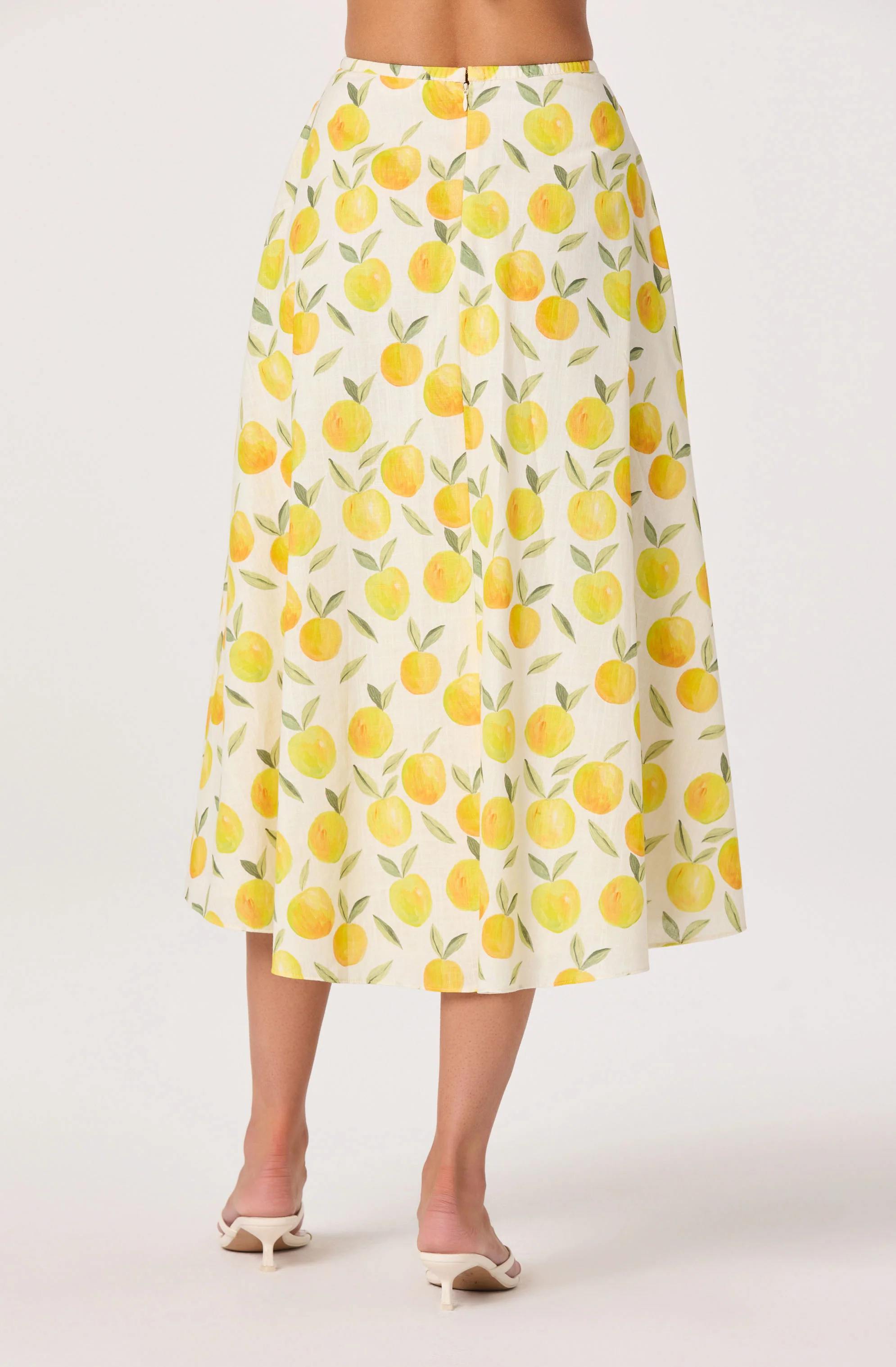 Myria Print Linen A-Line Midi Skirt - Image 11
